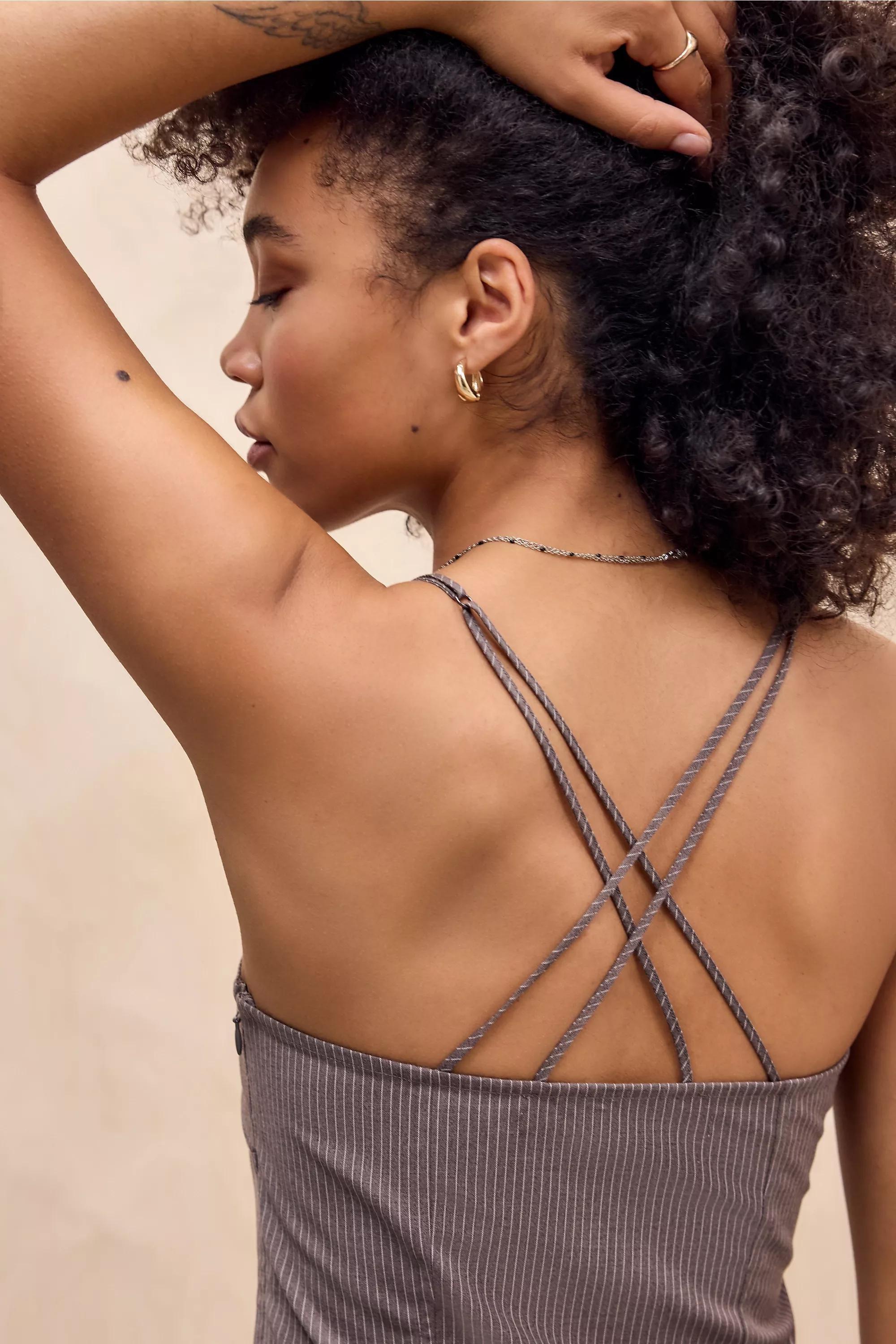 Brown Silence + Noise Jordan Strappy Backless Mini Dress, , large image number 2