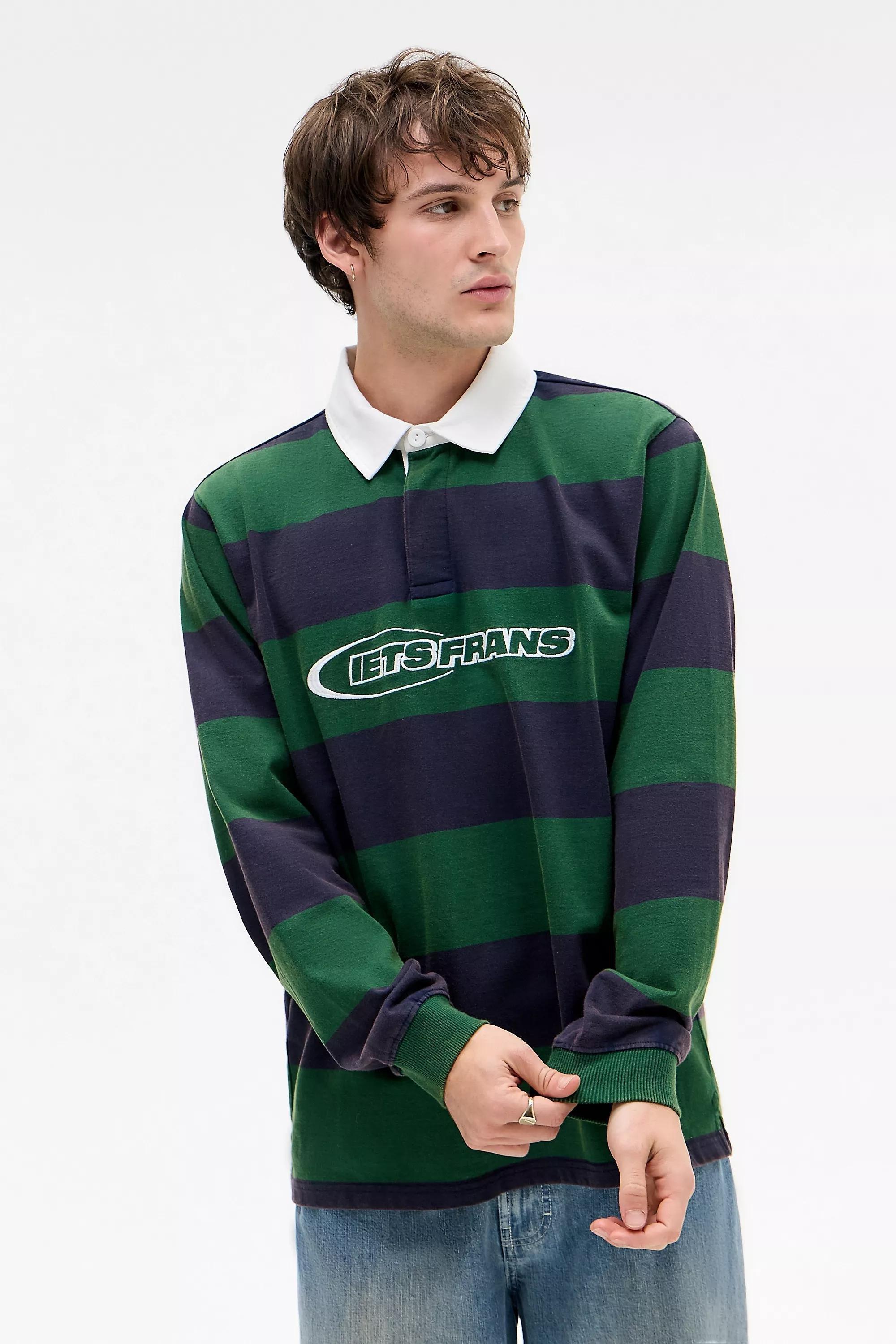 Green iets frans... Rodri Striped Rugby Shirt, GRN, large image number 0