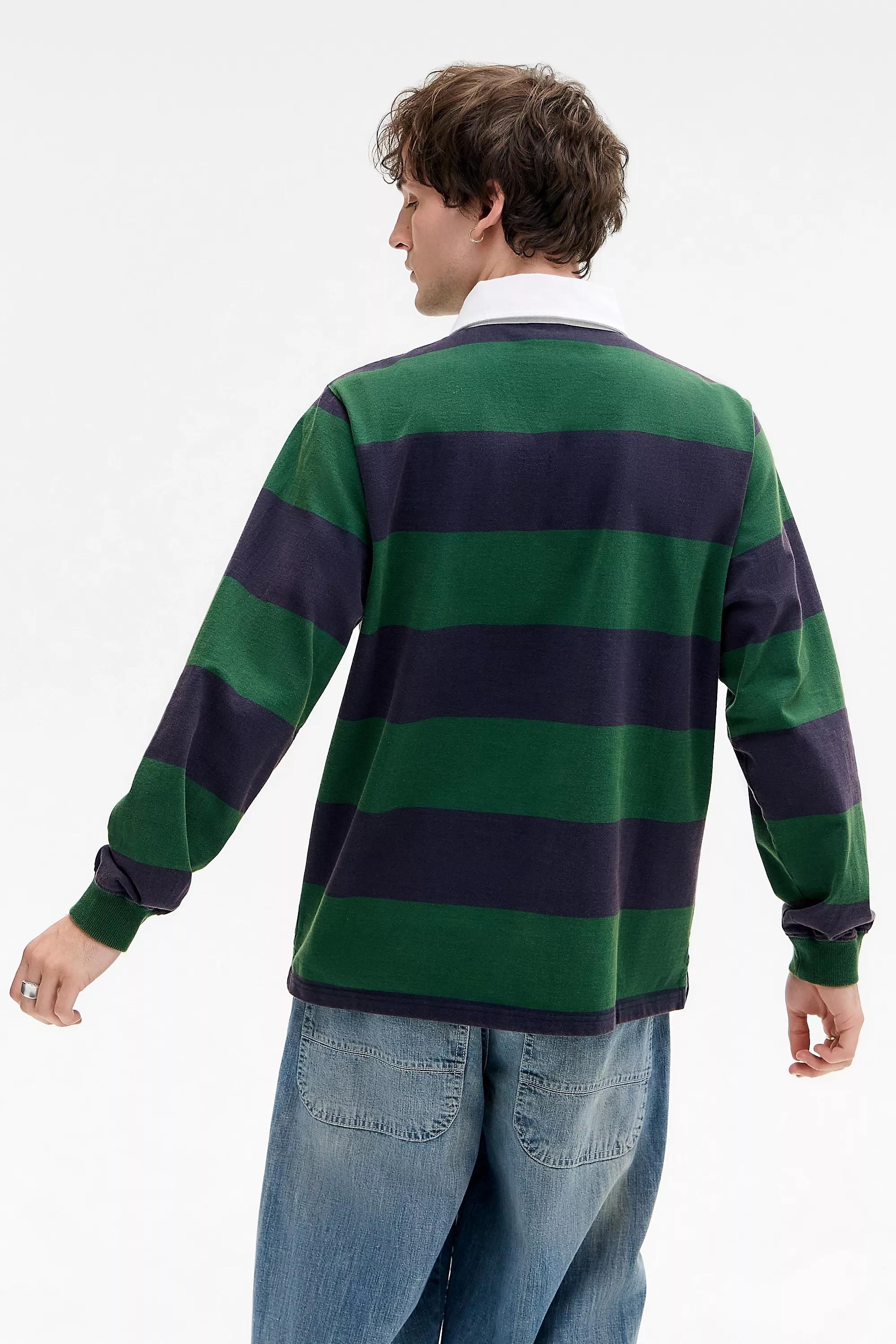Green iets frans... Rodri Striped Rugby Shirt, GRN, large image number 3