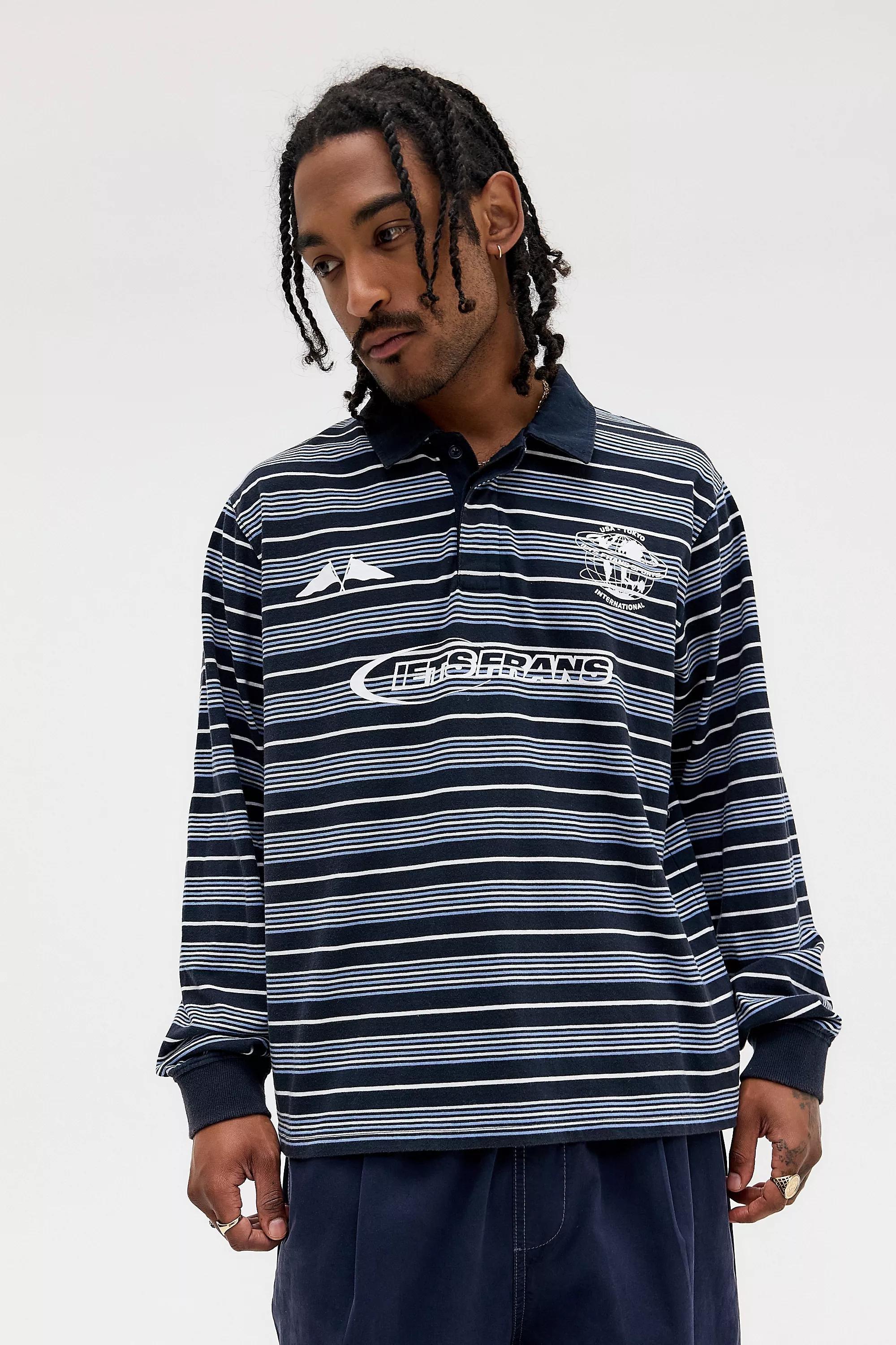 Blue iets frans... Stripe Polo Shirt, BLUE, medium