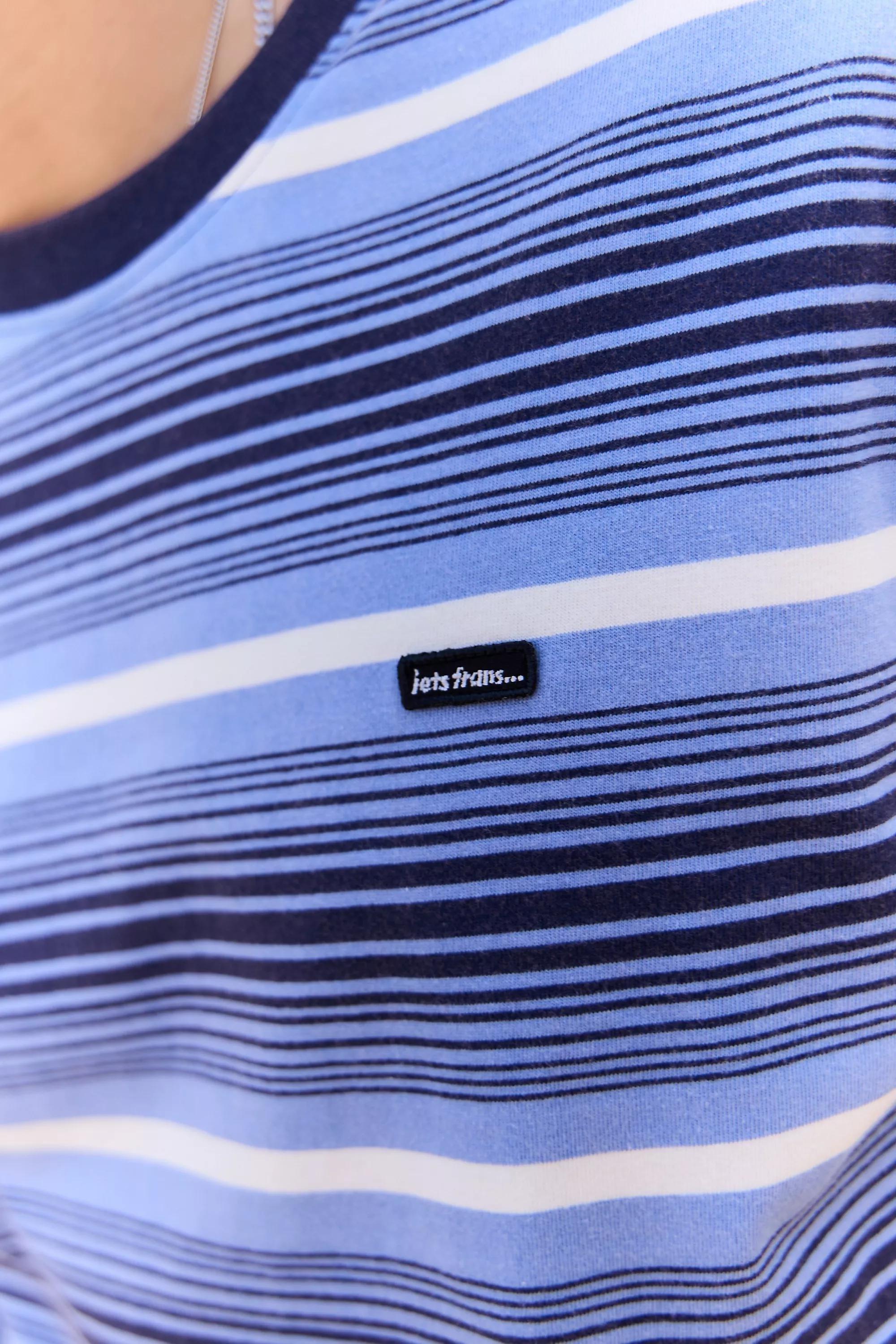 iets frans... Blue Stripe Long Sleeve T-Shirt, BLUE, large image number 1