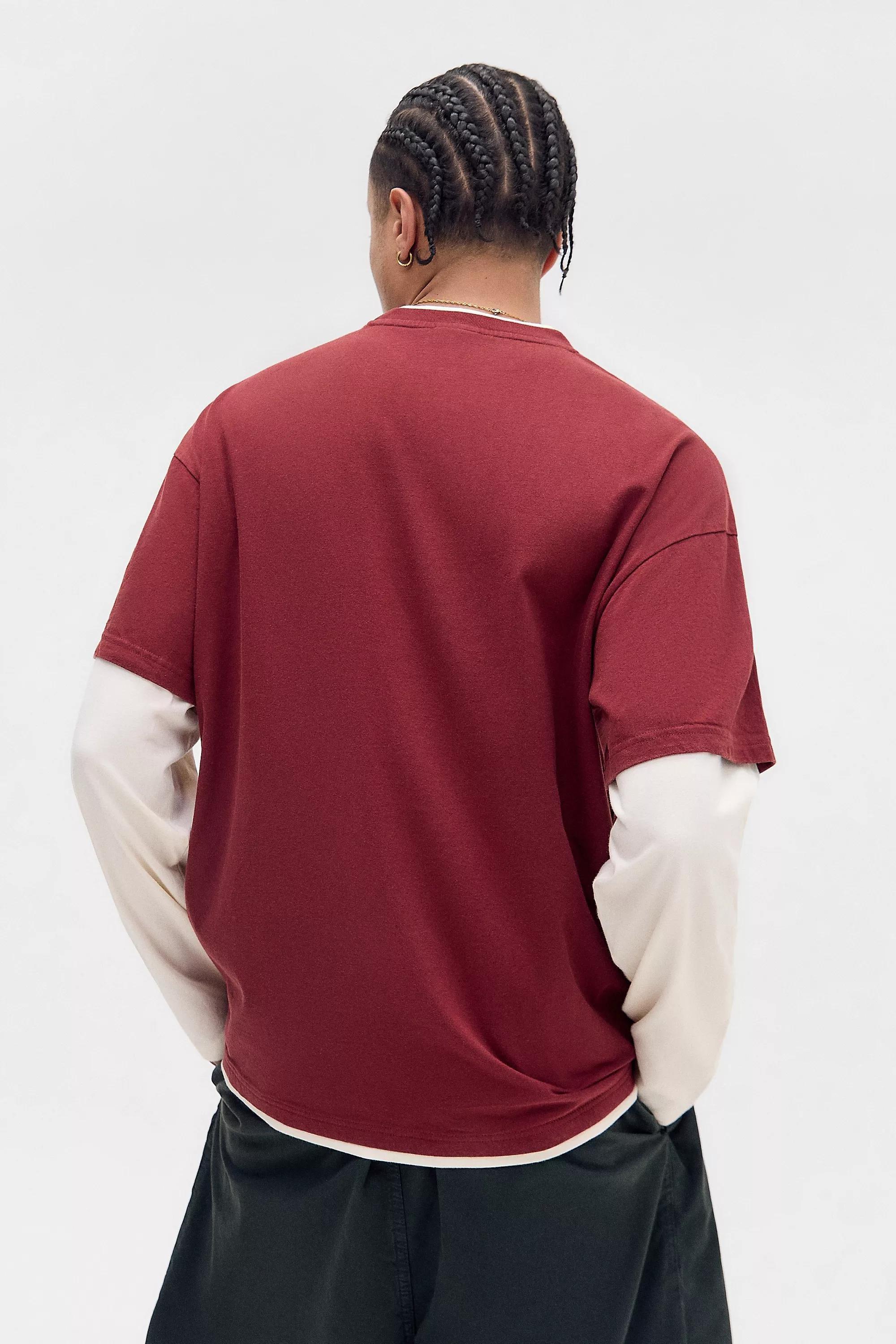 Burgandy Iets Frans... Long-Sleeve Double Layer T-Shirt, WINE, large image number 3