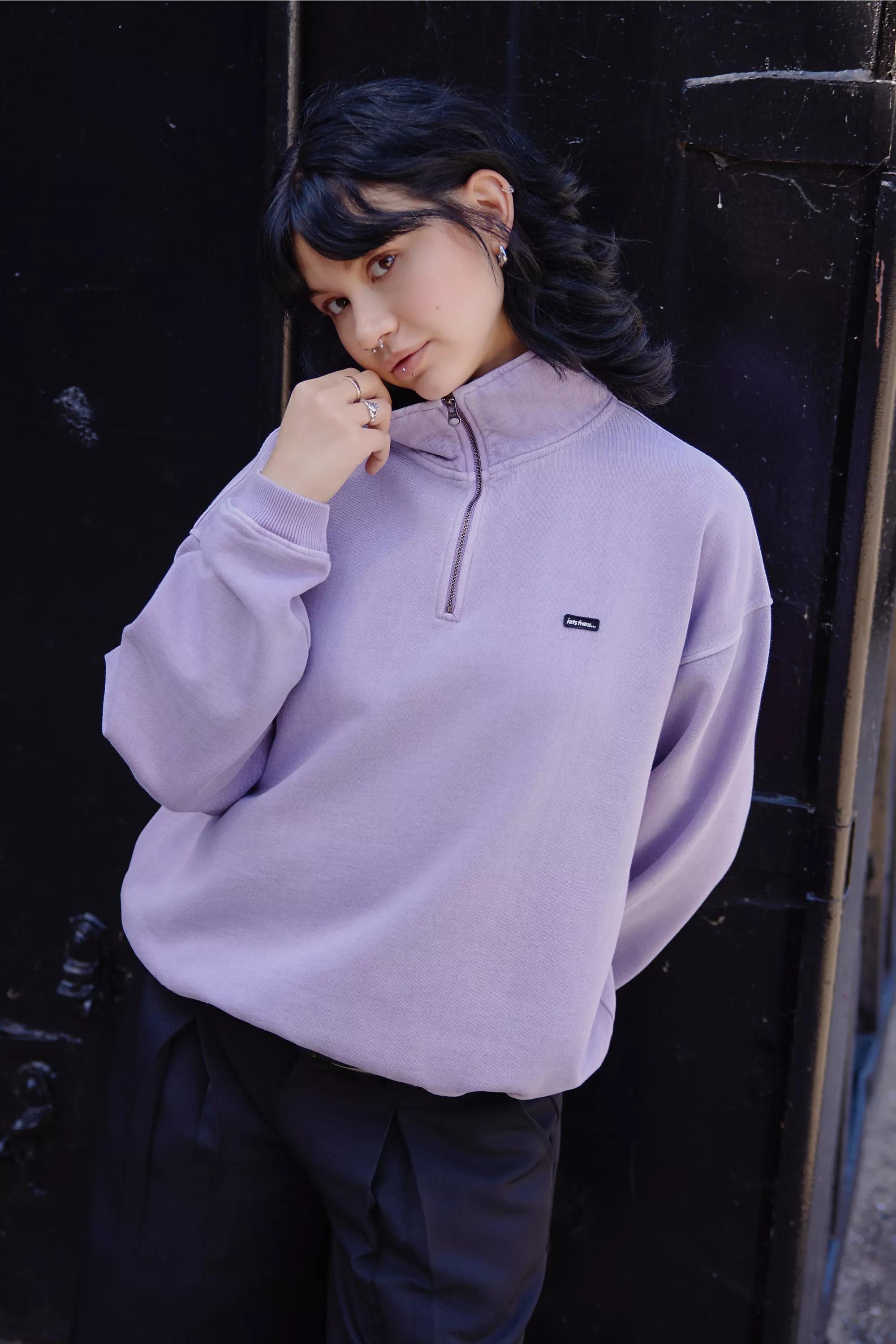 LILAC iets frans... Silas Quarter Zip Sweatshirt, LILAC, large image number 0