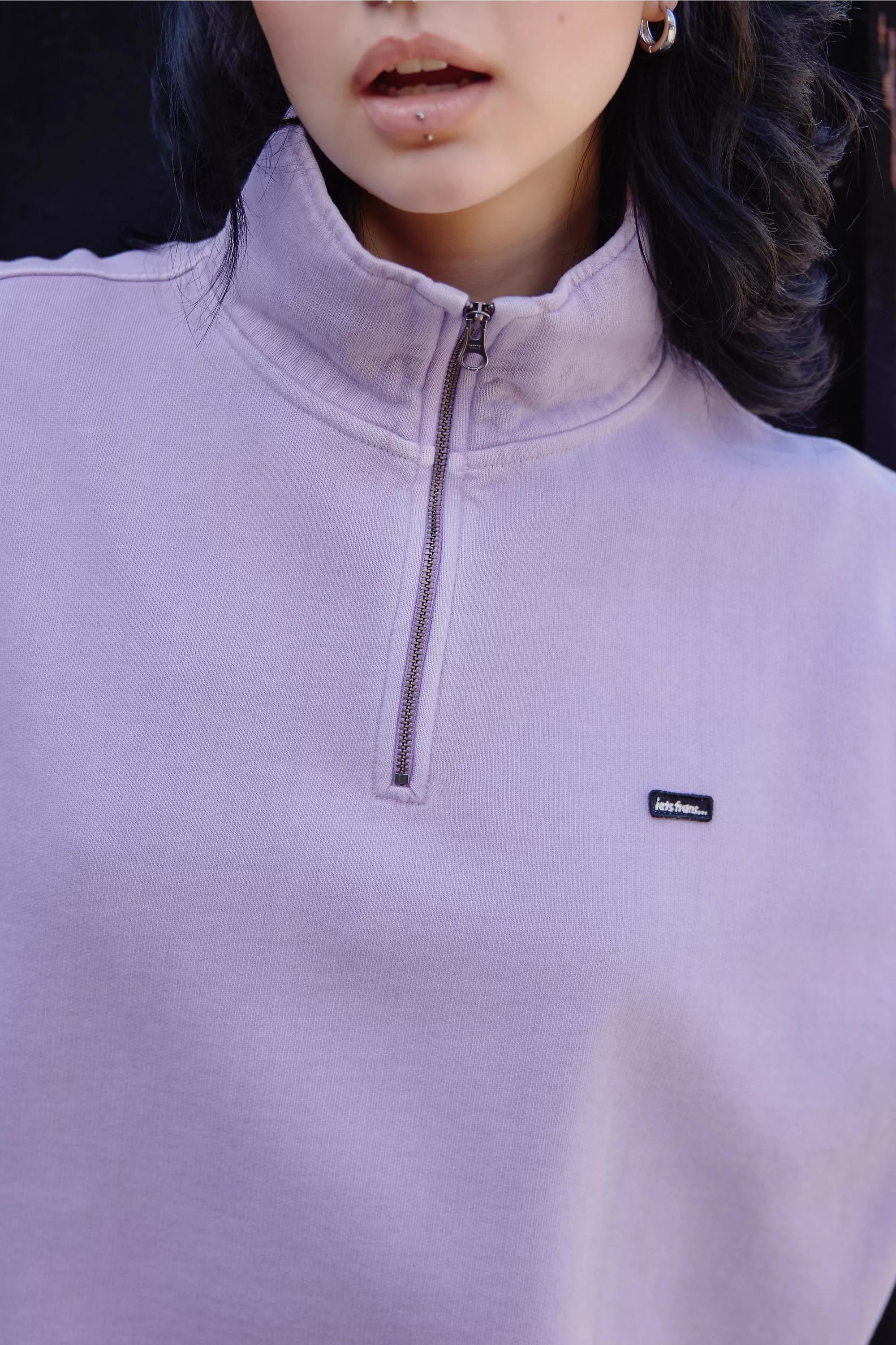 LILAC iets frans... Silas Quarter Zip Sweatshirt, LILAC, large image number 2