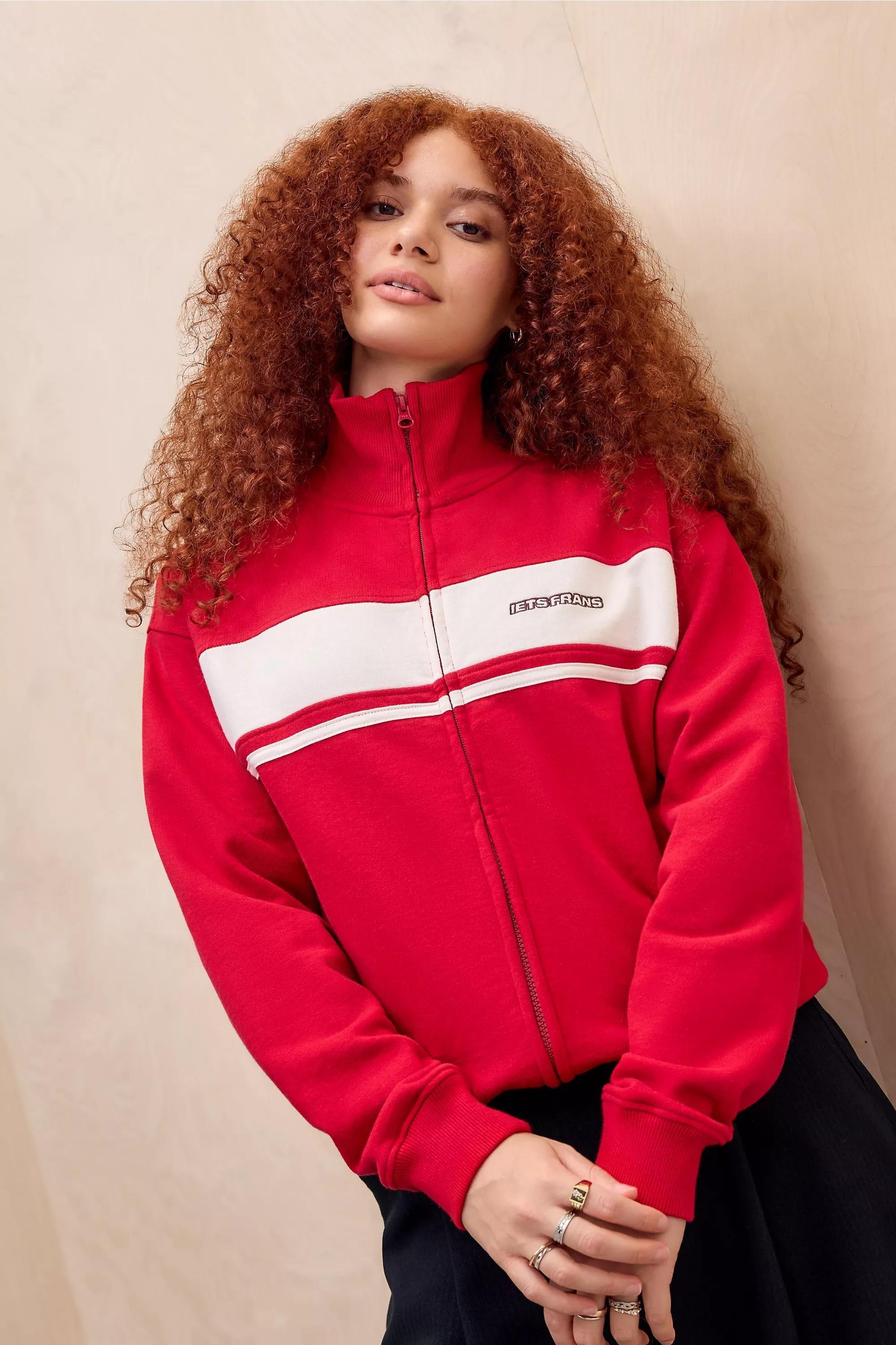 Red iets frans... Dylan Oversized Track Top, RED, large image number 0