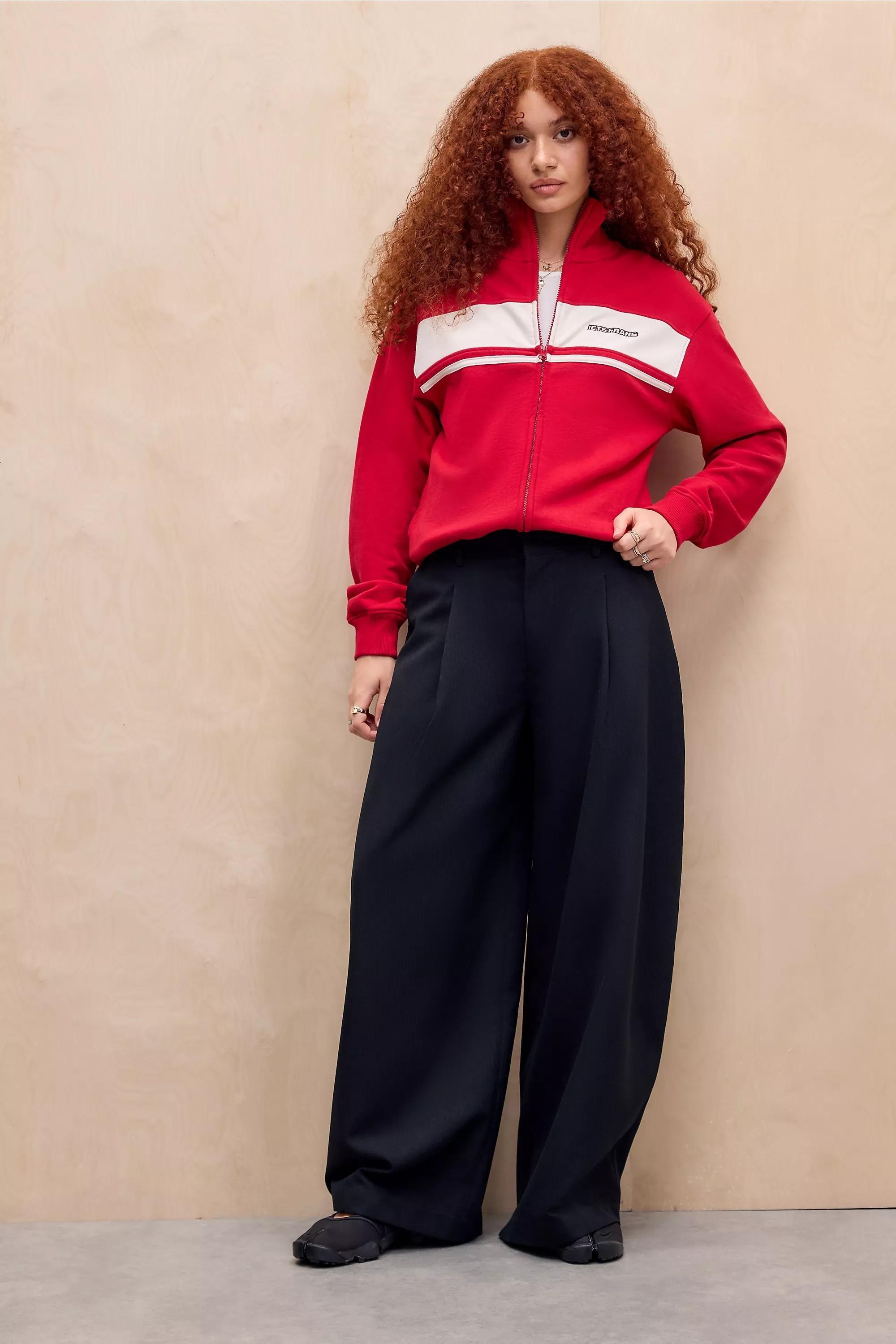 Red iets frans... Dylan Oversized Track Top, RED, large image number 2