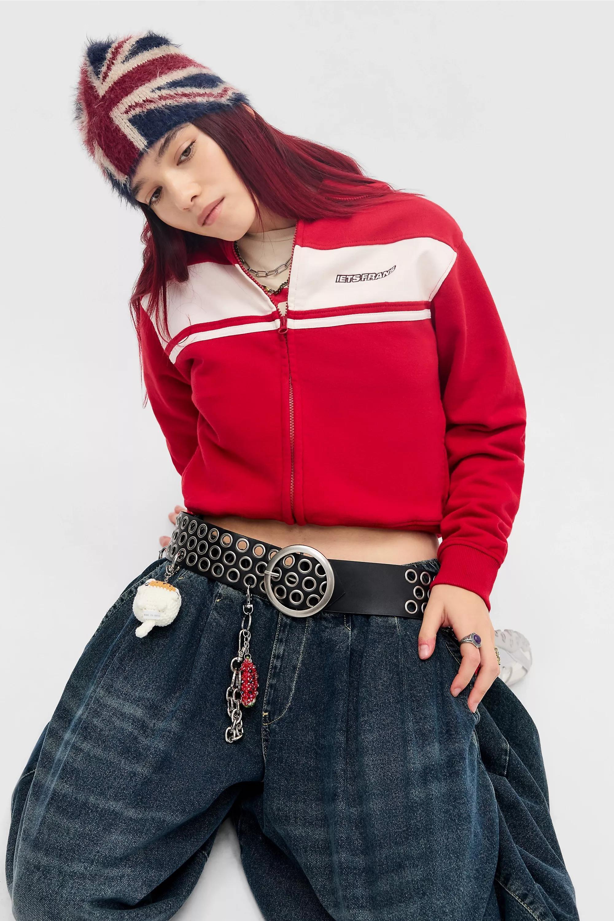 Red iets frans... Dylan Oversized Track Top, RED, large image number 4