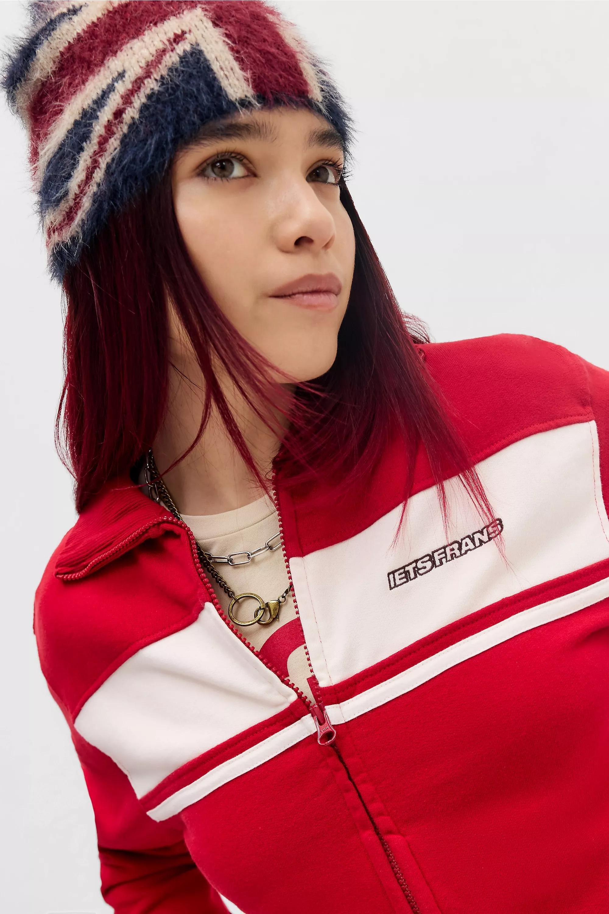 Red iets frans... Dylan Oversized Track Top, RED, large image number 5