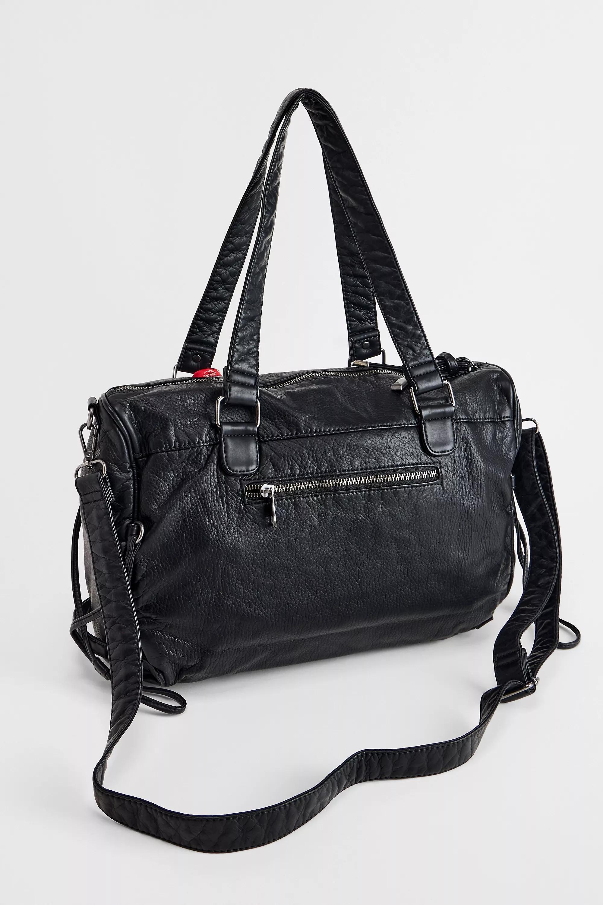 Black Bdg Washed Faux Leather Cindy Scarf Detail Bag, BLK, large image number 8