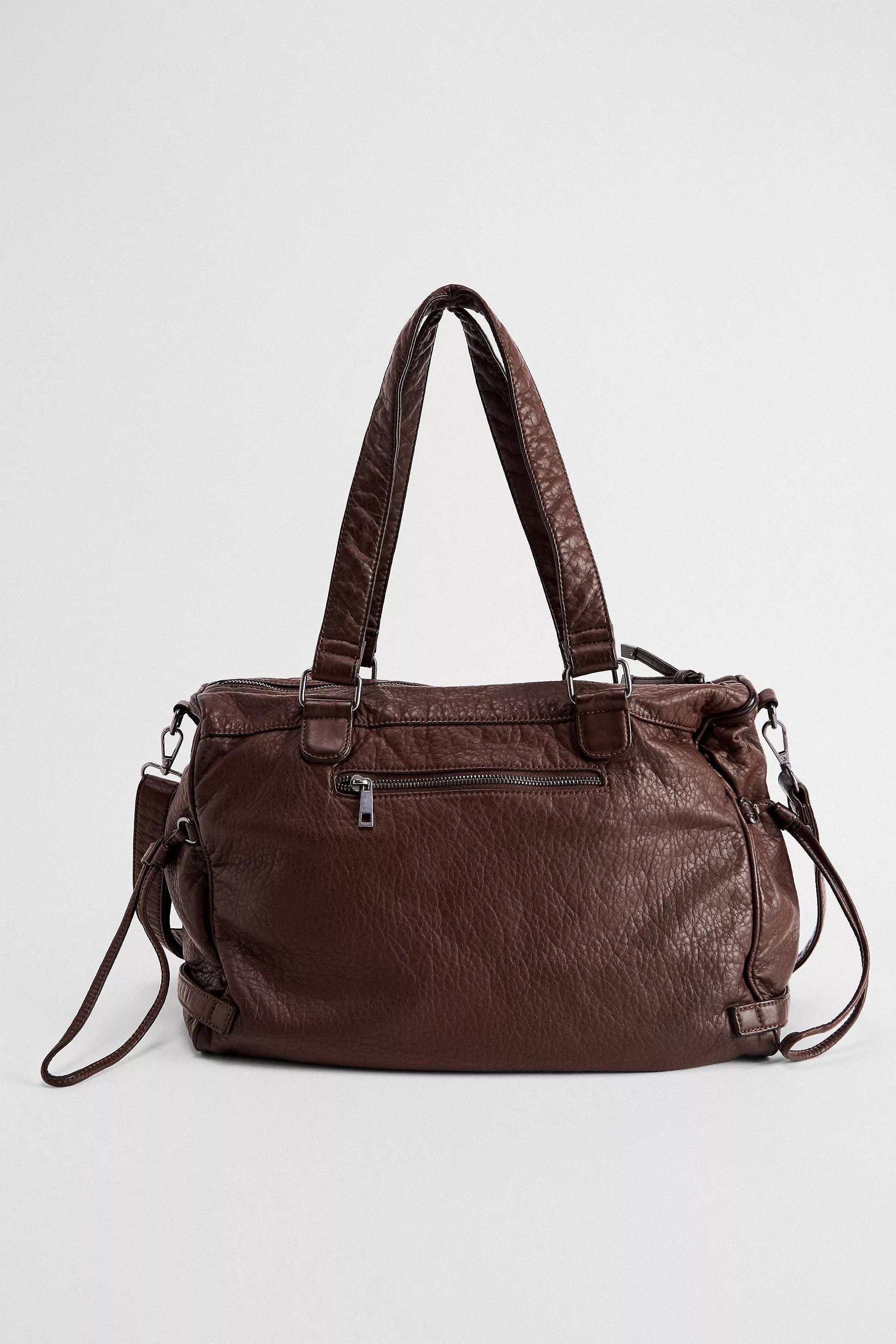 Brown Bdg Washed Scarf Detailed Bag, BRN, large image number 4