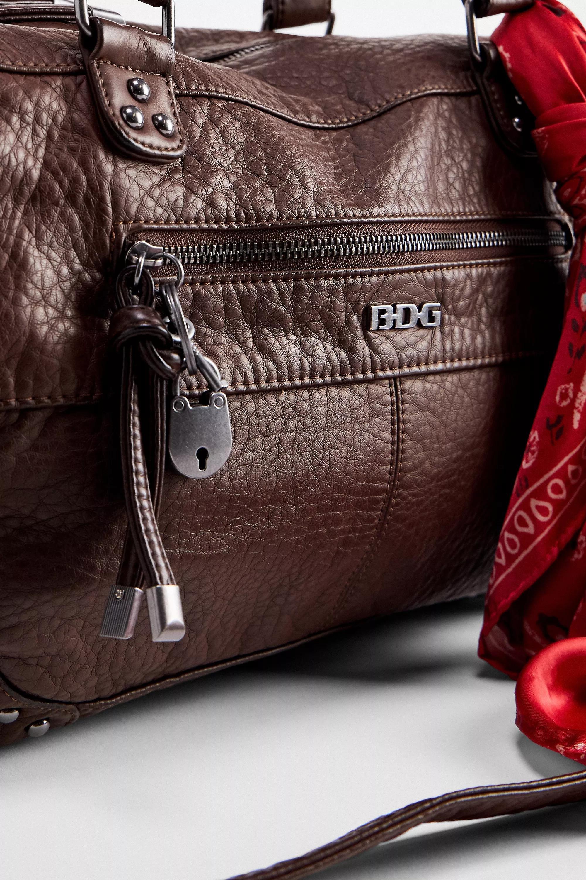 Brown Bdg Washed Scarf Detailed Bag, BRN, large image number 5