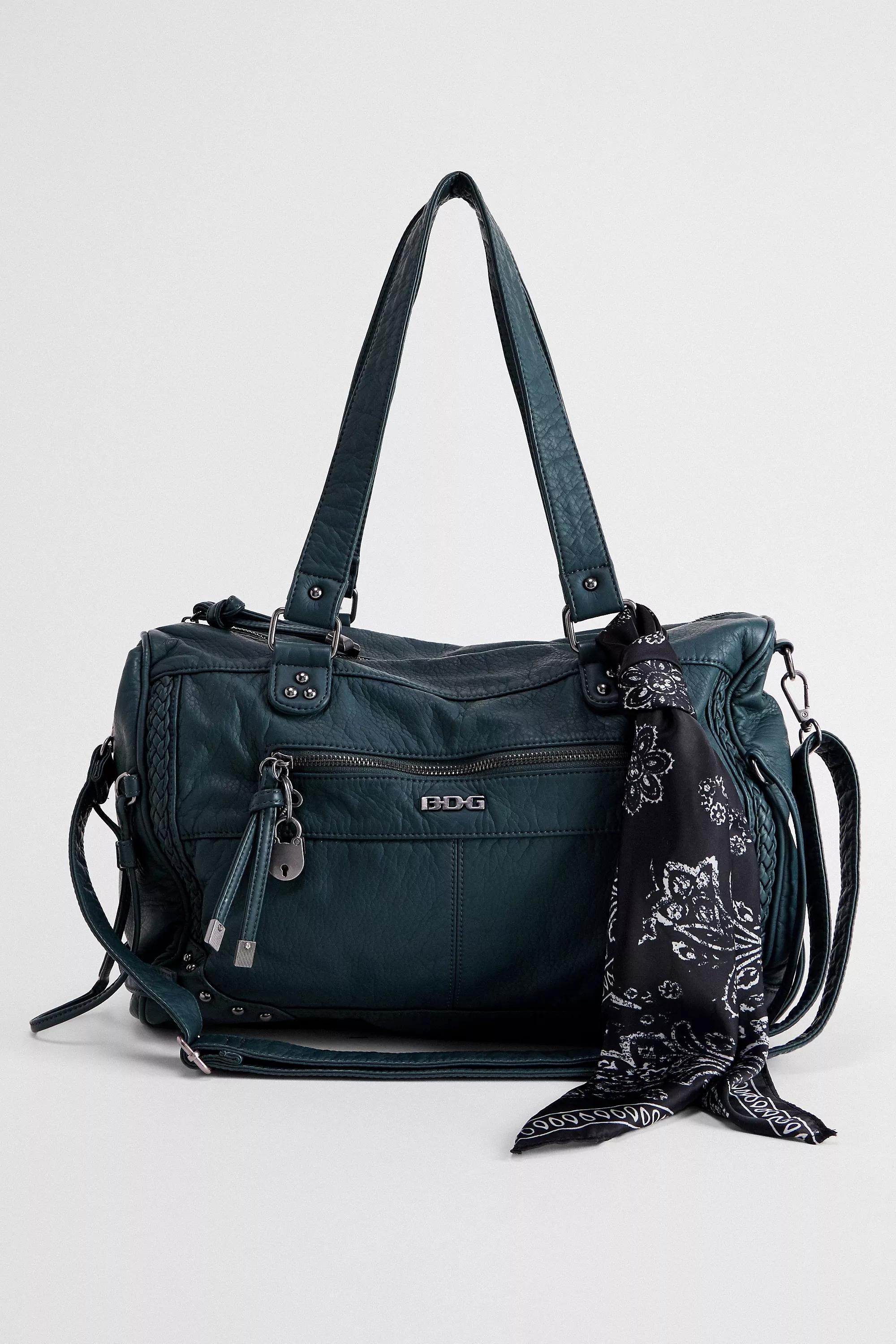 BDG Washed Faux Leather Cindy Scarf Detail Bag, GRN, large image number 2