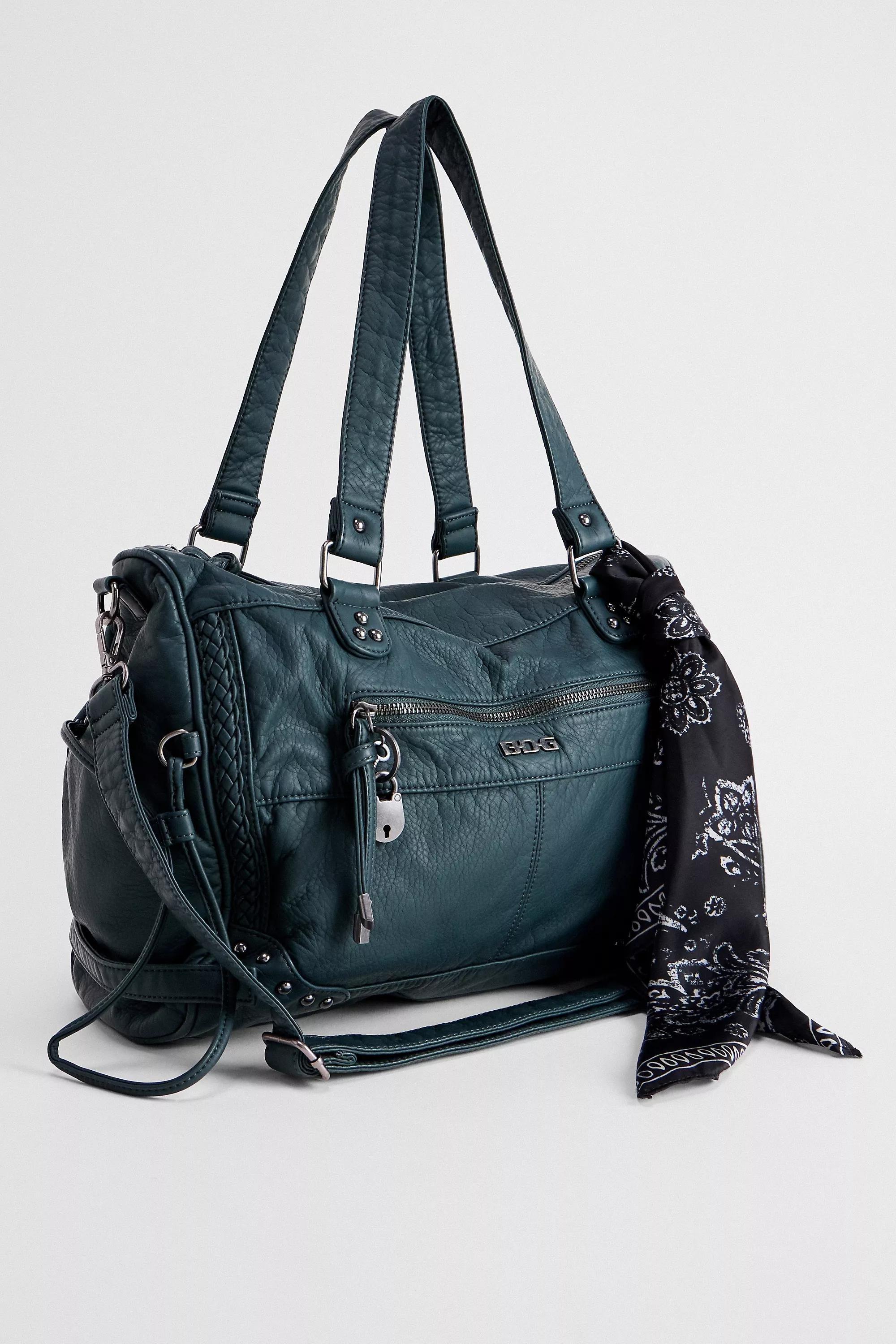 BDG Washed Faux Leather Cindy Scarf Detail Bag, GRN, large image number 3