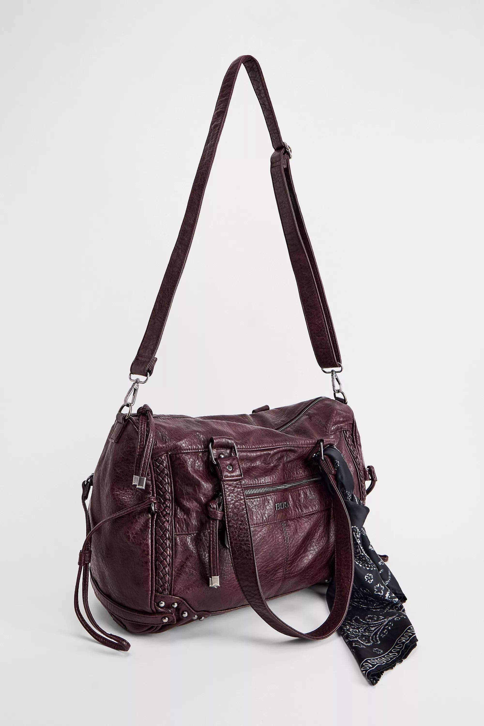 Burgandy Bdg Washed Faux Leather Cindy Scarf Detailed Bag, D PP, large image number 5