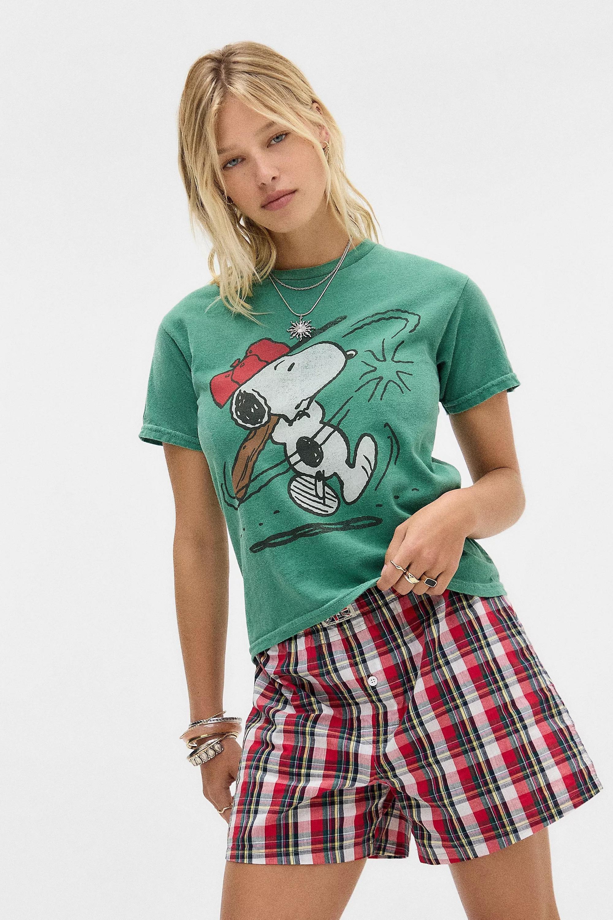 UO Baseball Snoopy Relaxed T-Shirt, D GREEN, medium