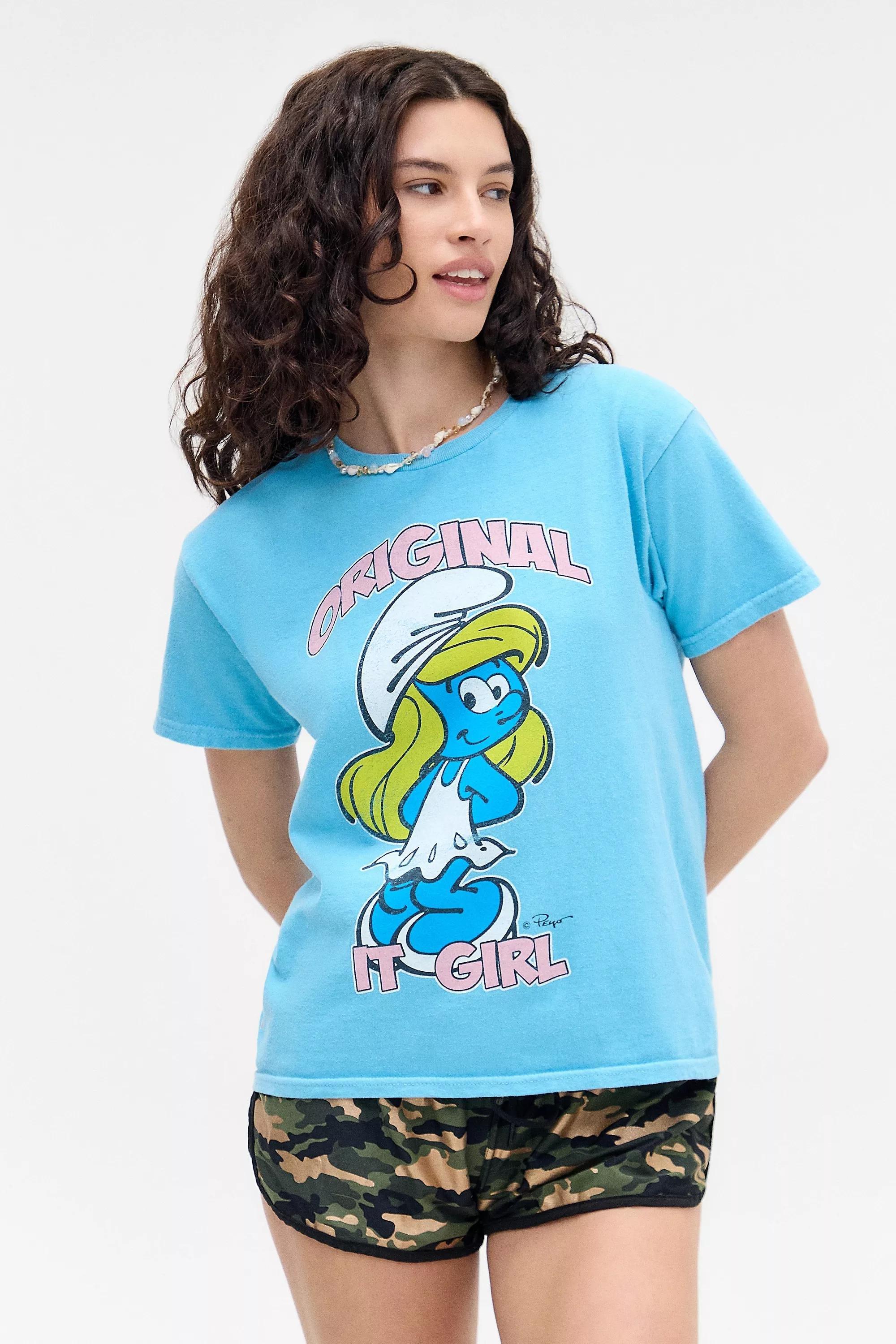 Blue Uo Printed Relaxed T-Shirt, , large image number 0