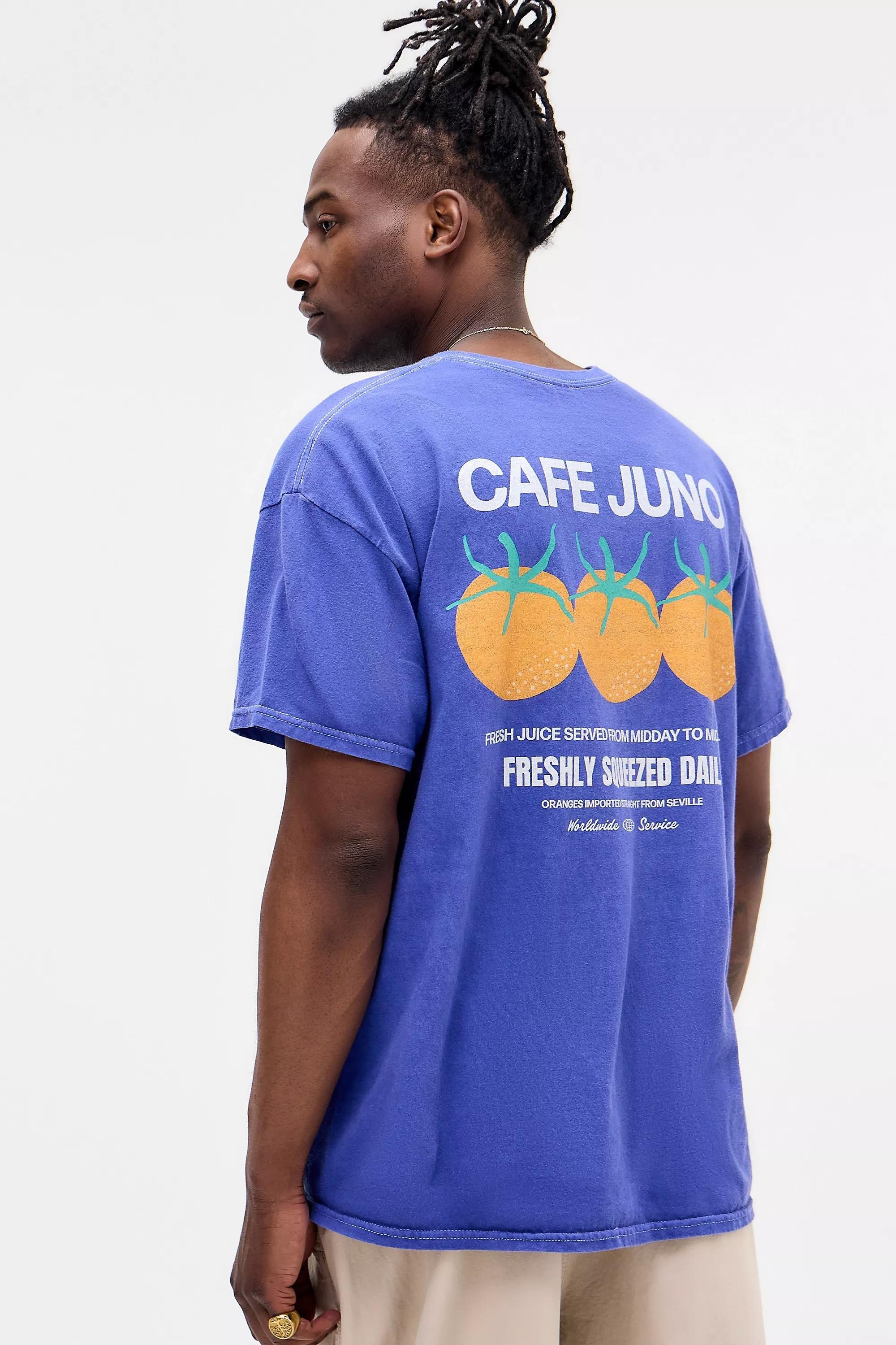 Blue Uo Cafe Printed T-Shirt, , large image number 0