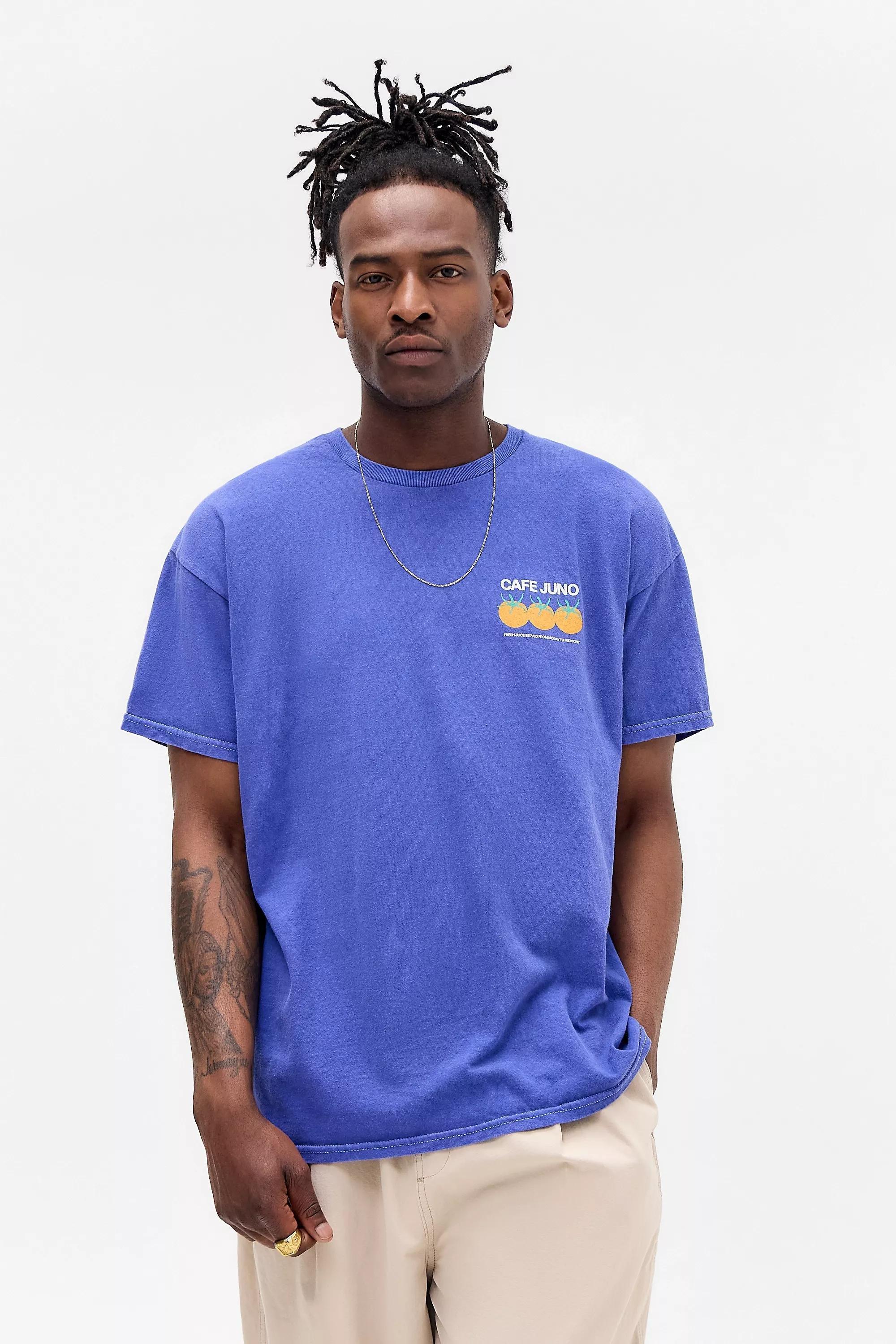 Blue Uo Cafe Printed T-Shirt, , large image number 1