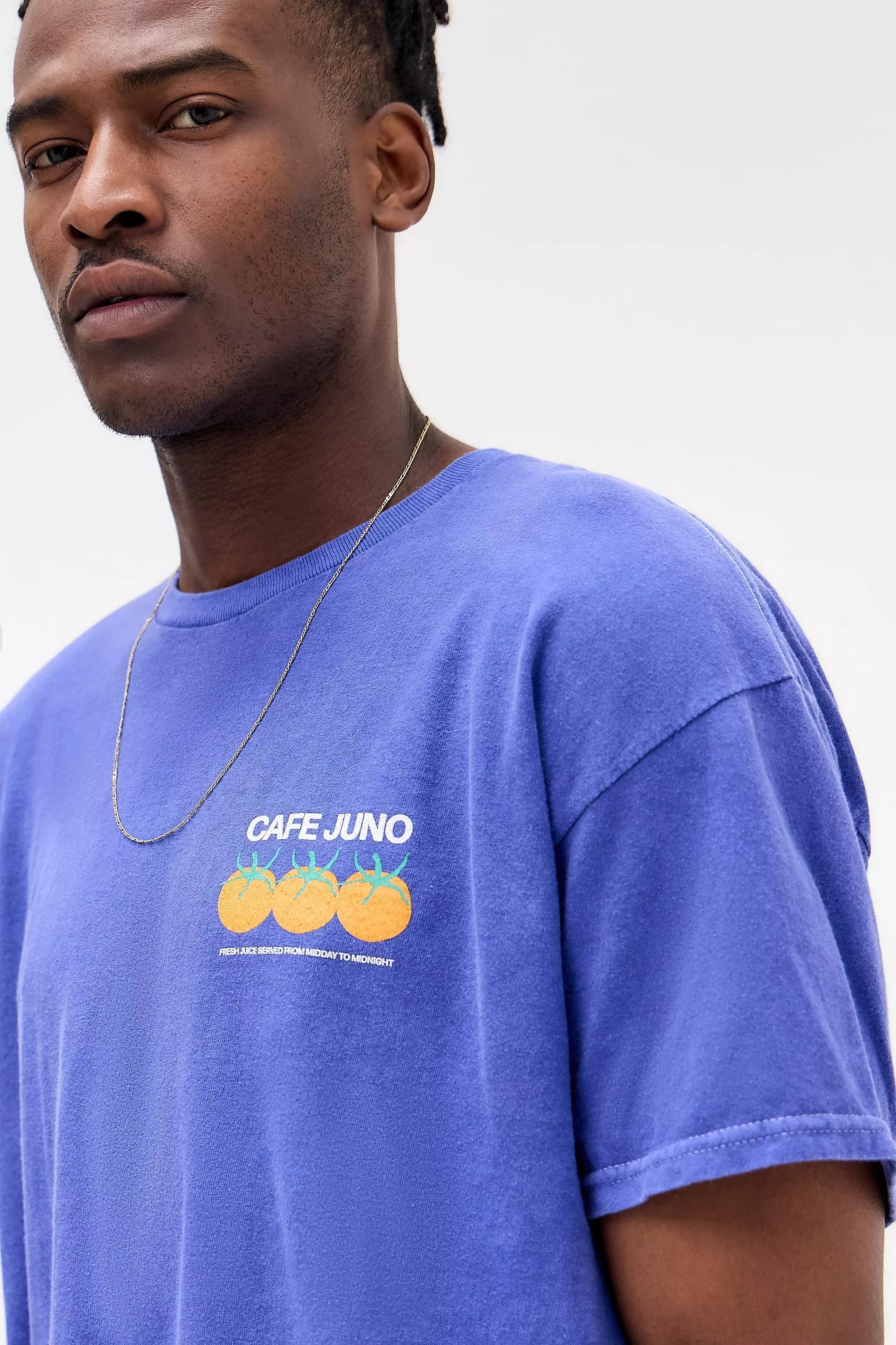 Blue Uo Cafe Printed T-Shirt, , large image number 2