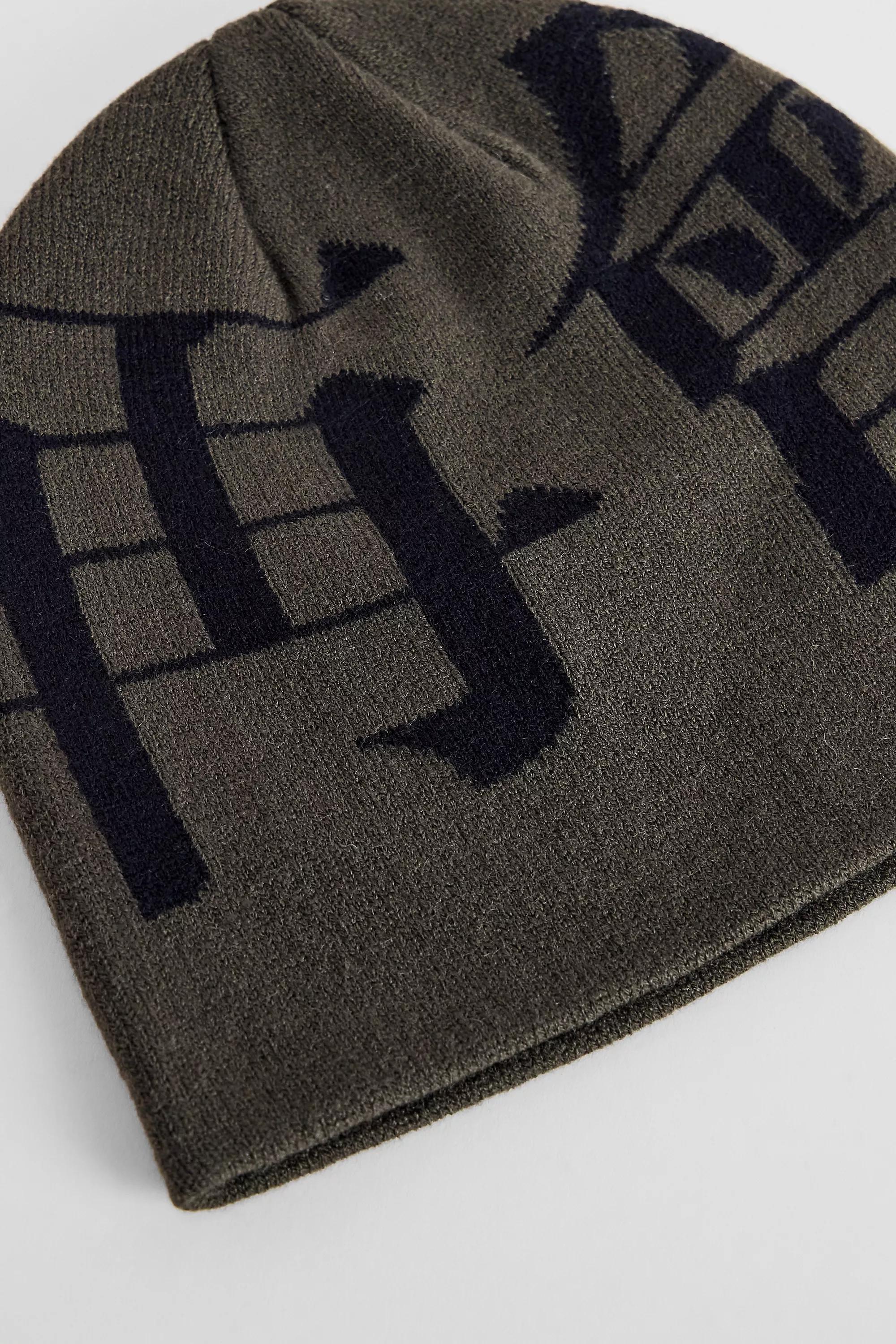 Grey Uo Asiatic Skull Beanie, KHAKI, large image number 1