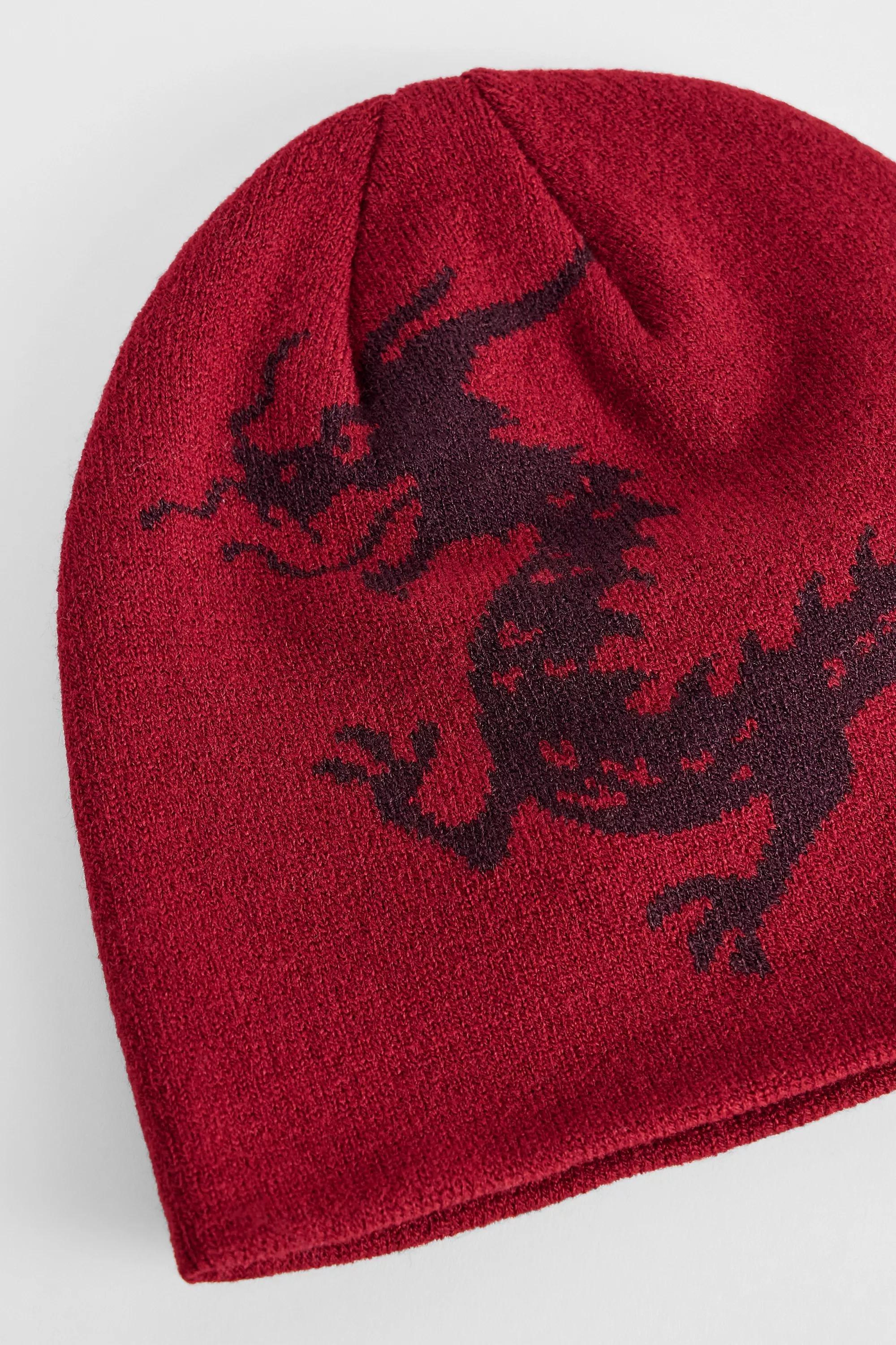 Red Uo Dragon Beanie, RED, medium