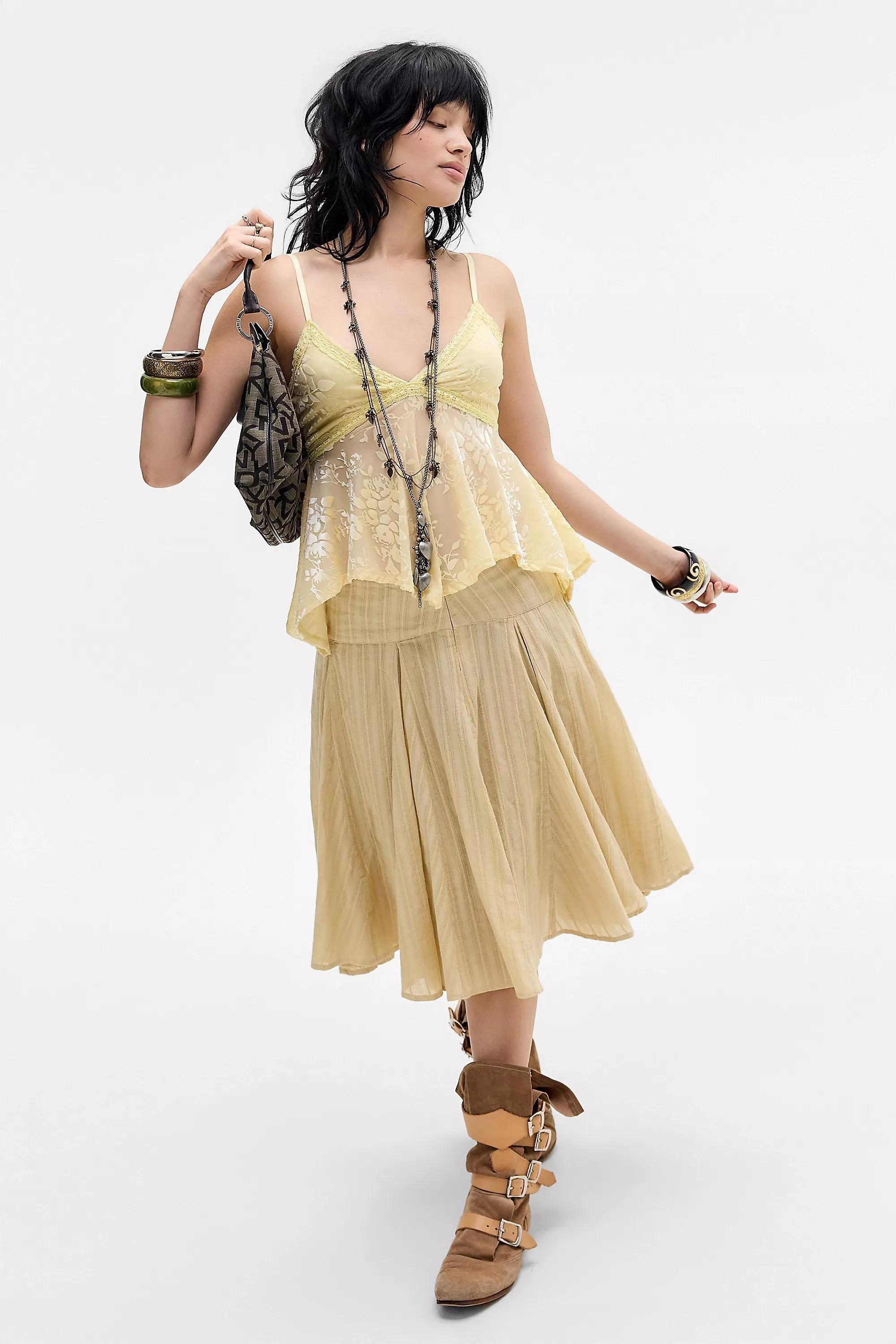 Yellow Uo Celia Babydoll Top, YEL, large image number 2