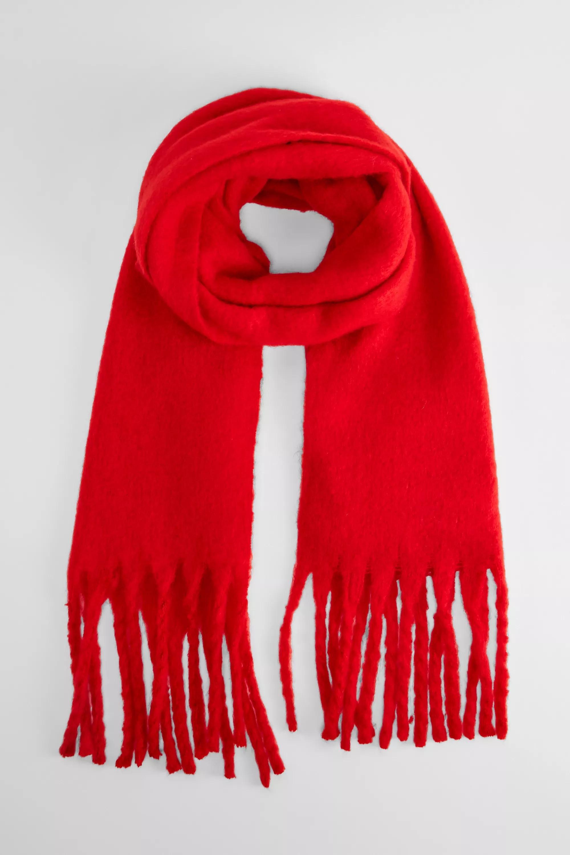 RED UO Lenora Blanket Scarf, RED, large image number 1
