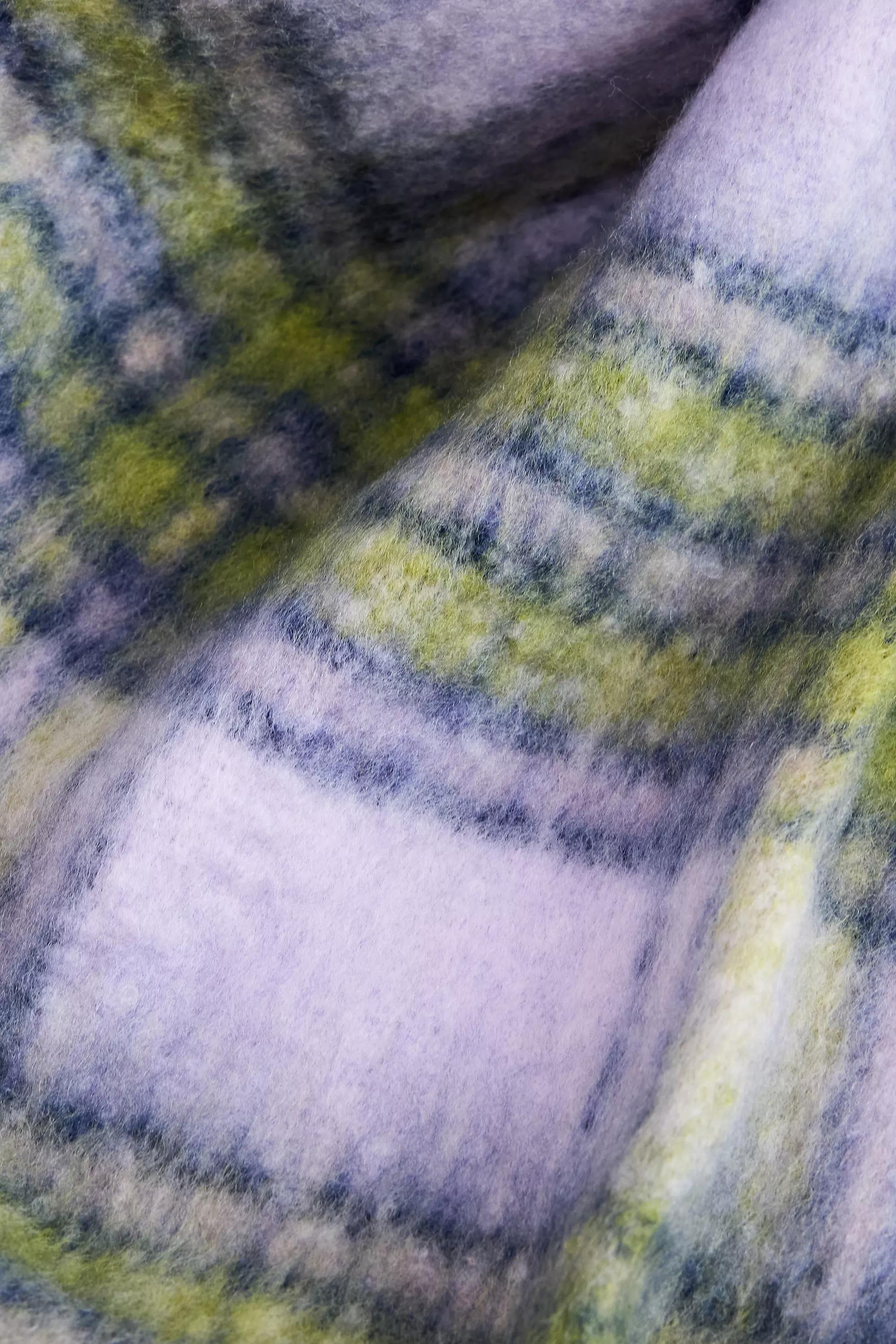 Yellow Uo Plaid Blanket Scarf, LILAC, large image number 3