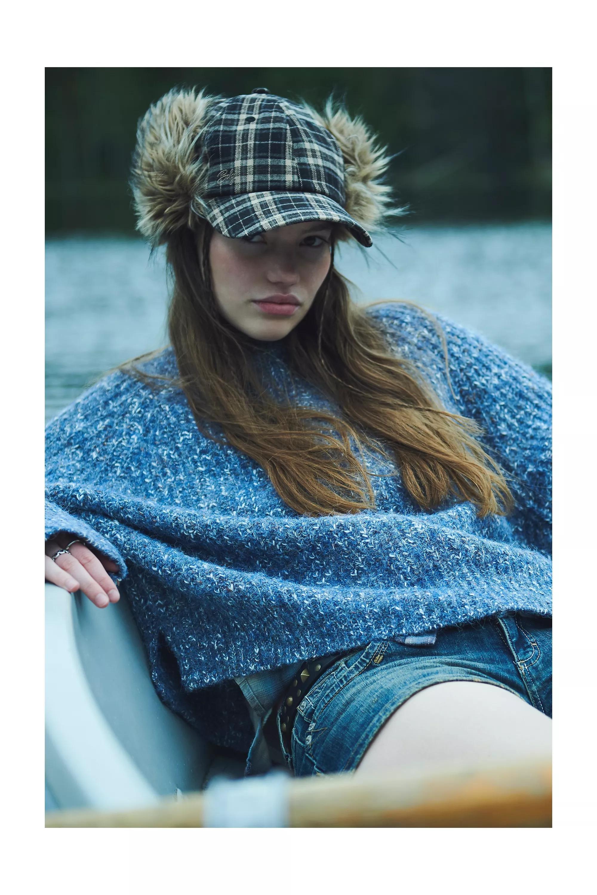 Brown Bdg Check Trapper Cap, BRN MOTIF, medium