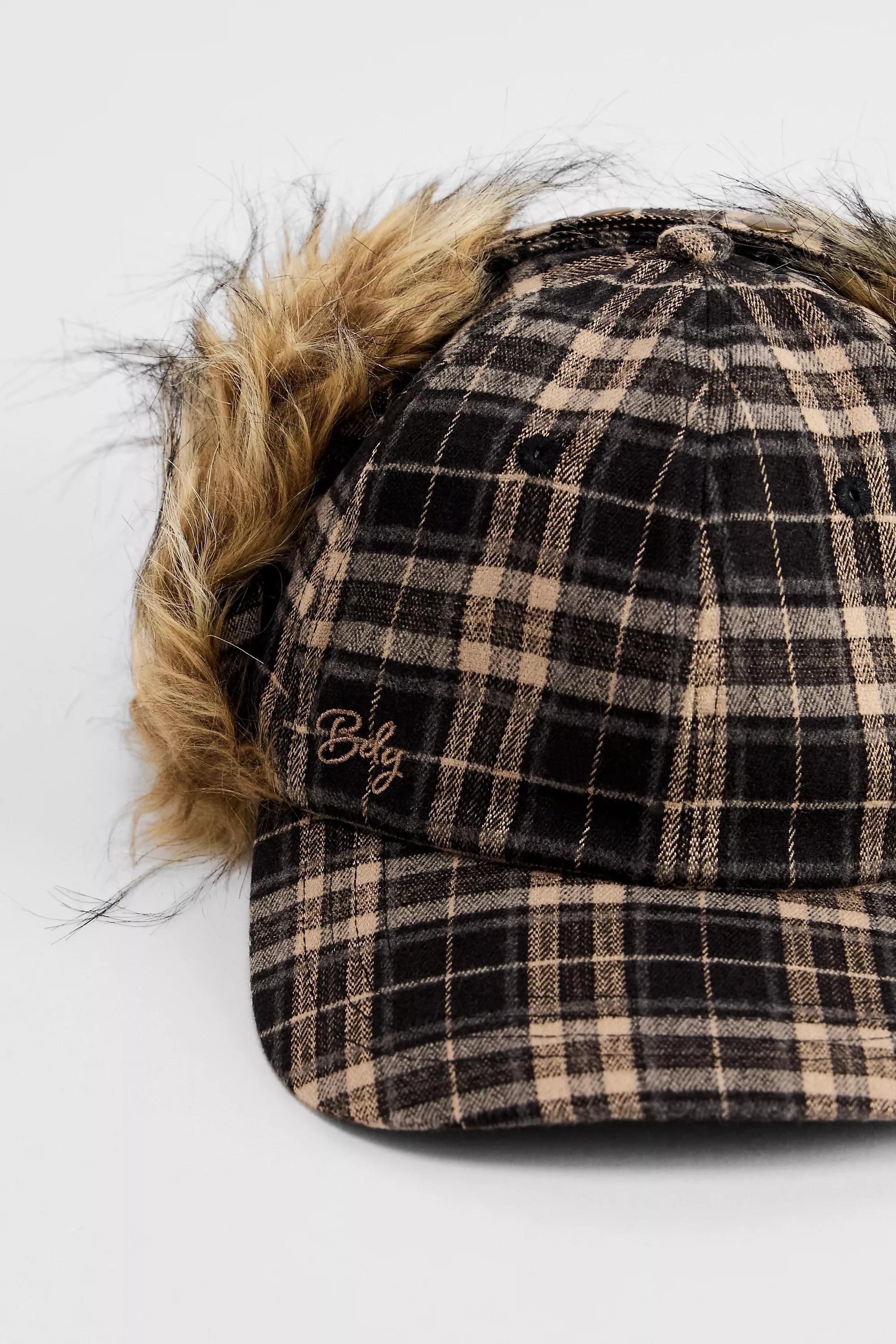 Brown Bdg Check Trapper Cap, BRN MOTIF, large image number 2