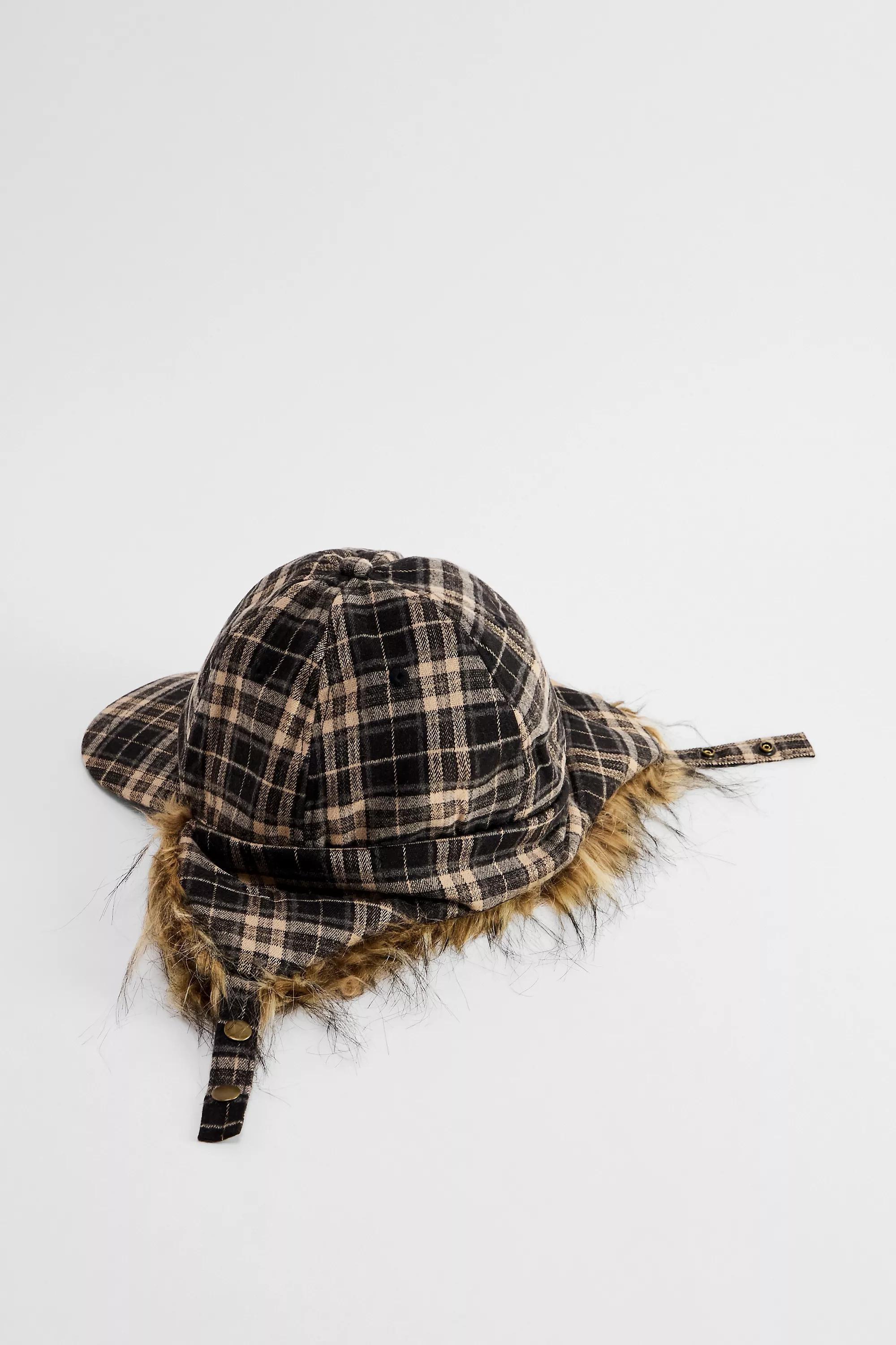 Brown Bdg Check Trapper Cap, BRN MOTIF, large image number 4