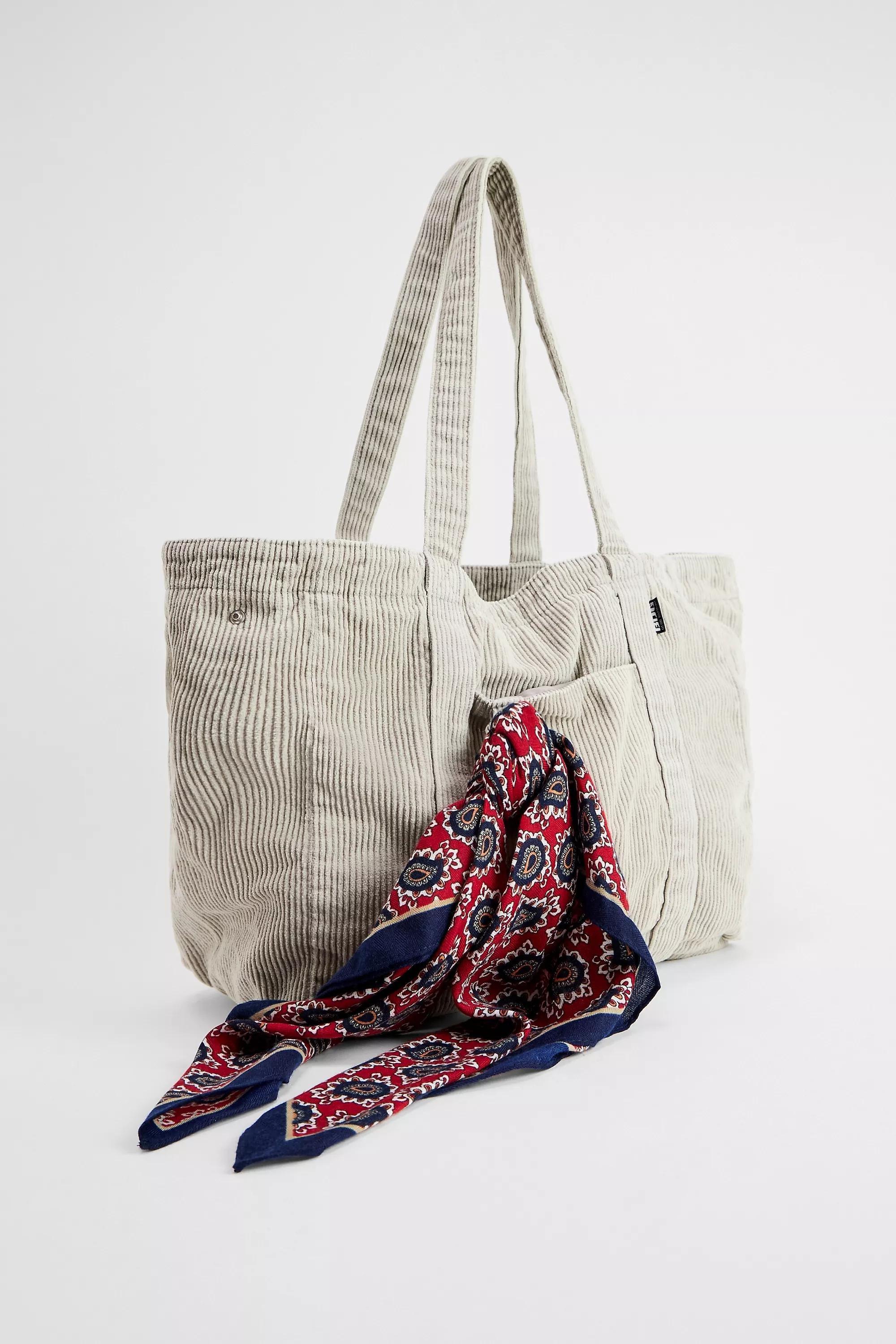Grey Bdg Cord Carryall Tote Bag, SND, large image number 3