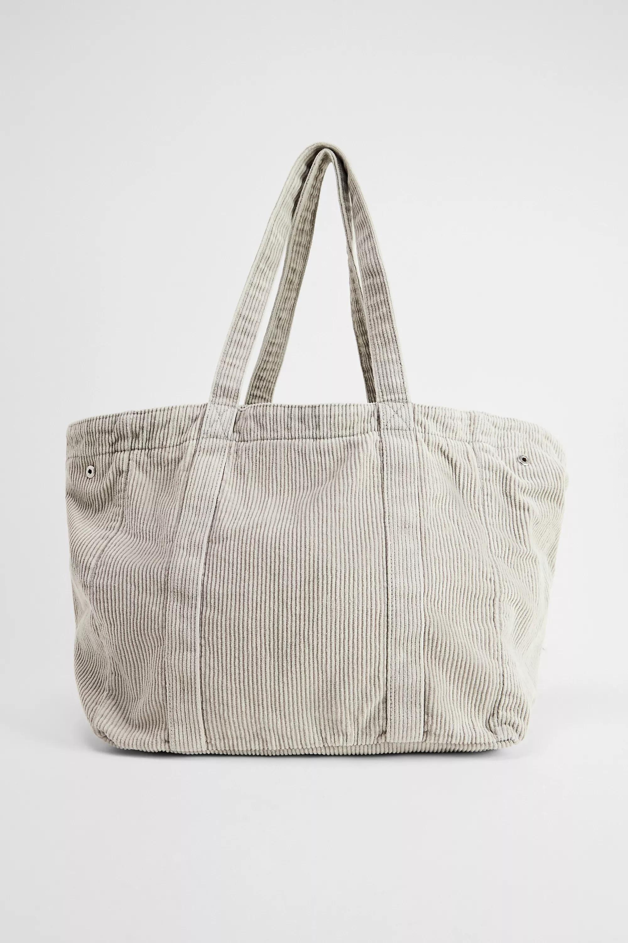 Grey Bdg Cord Carryall Tote Bag, SND, large image number 4