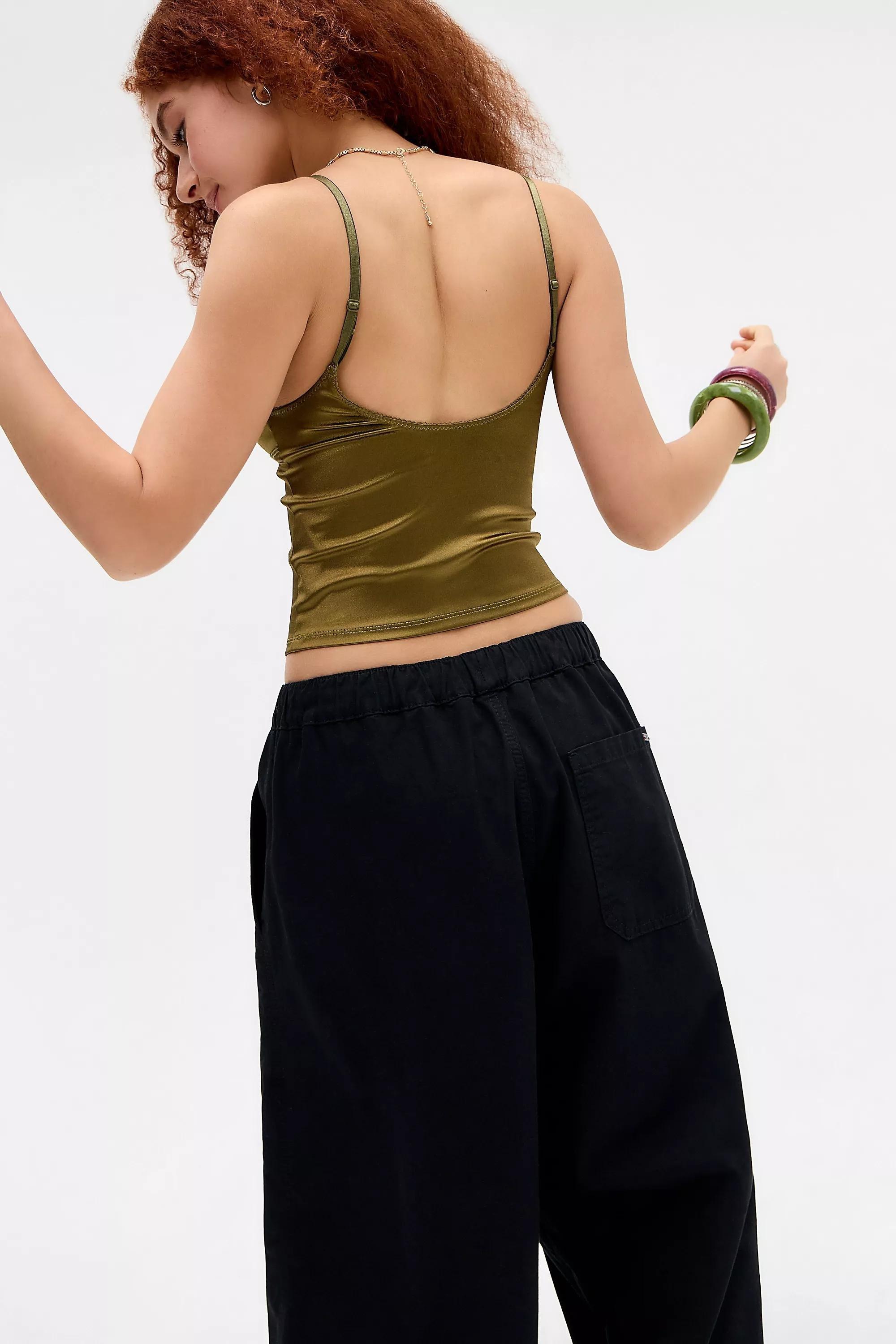 Khaki Out From Under Je Taime Shine Cami, KHAKI, large image number 3