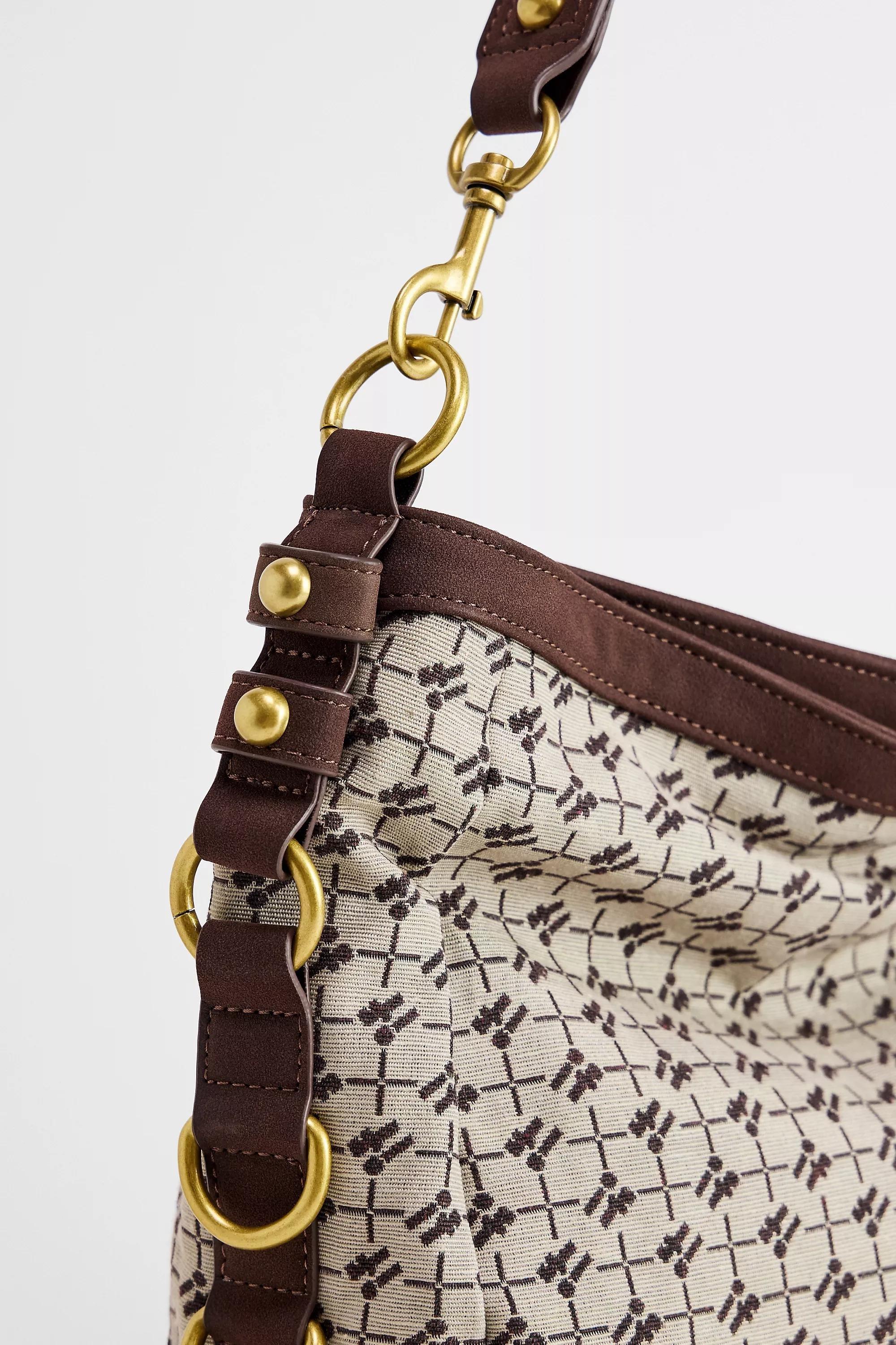 BROWN iets frans... Monogram Slouch Shoulder Bag, BRN, large image number 4