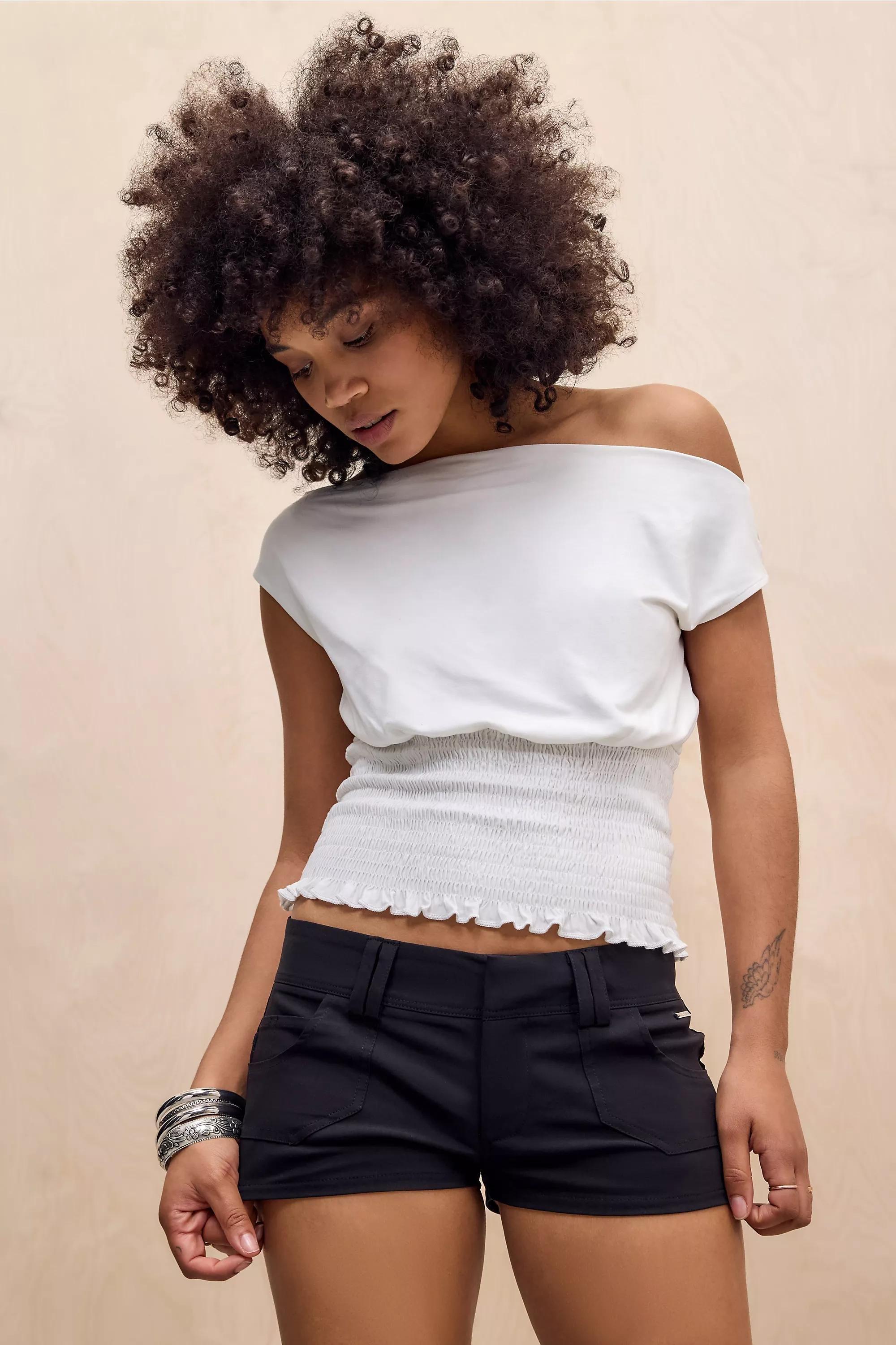 BLACK UO Piper Bengaline Shorts, BLK, large image number 1