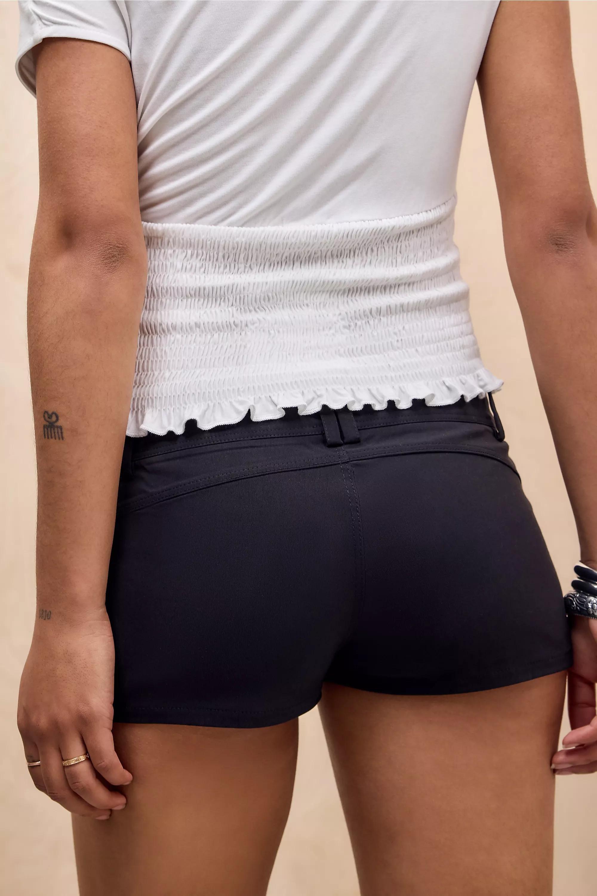 BLACK UO Piper Bengaline Shorts, BLK, large image number 3