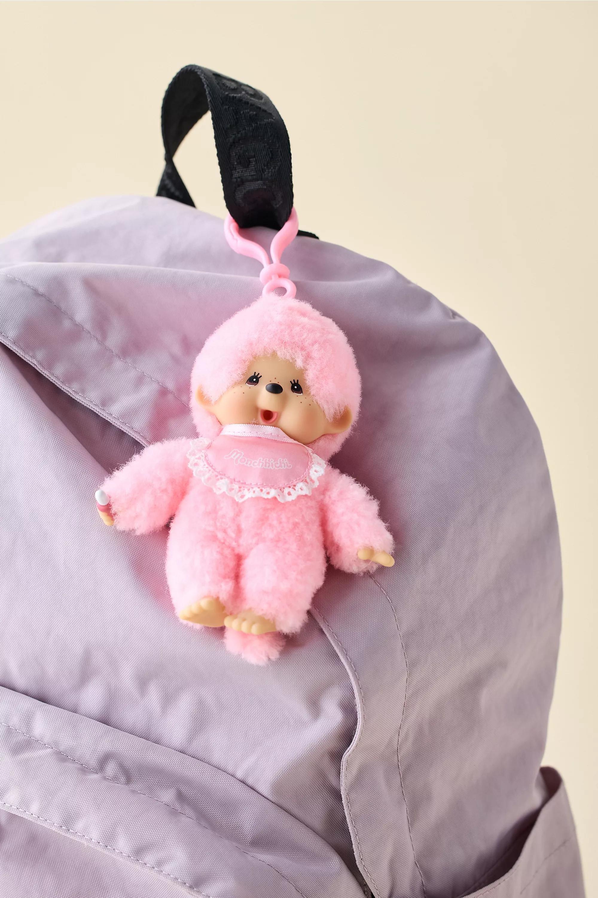Pink Plushie Keyring, PINK, large image number 0