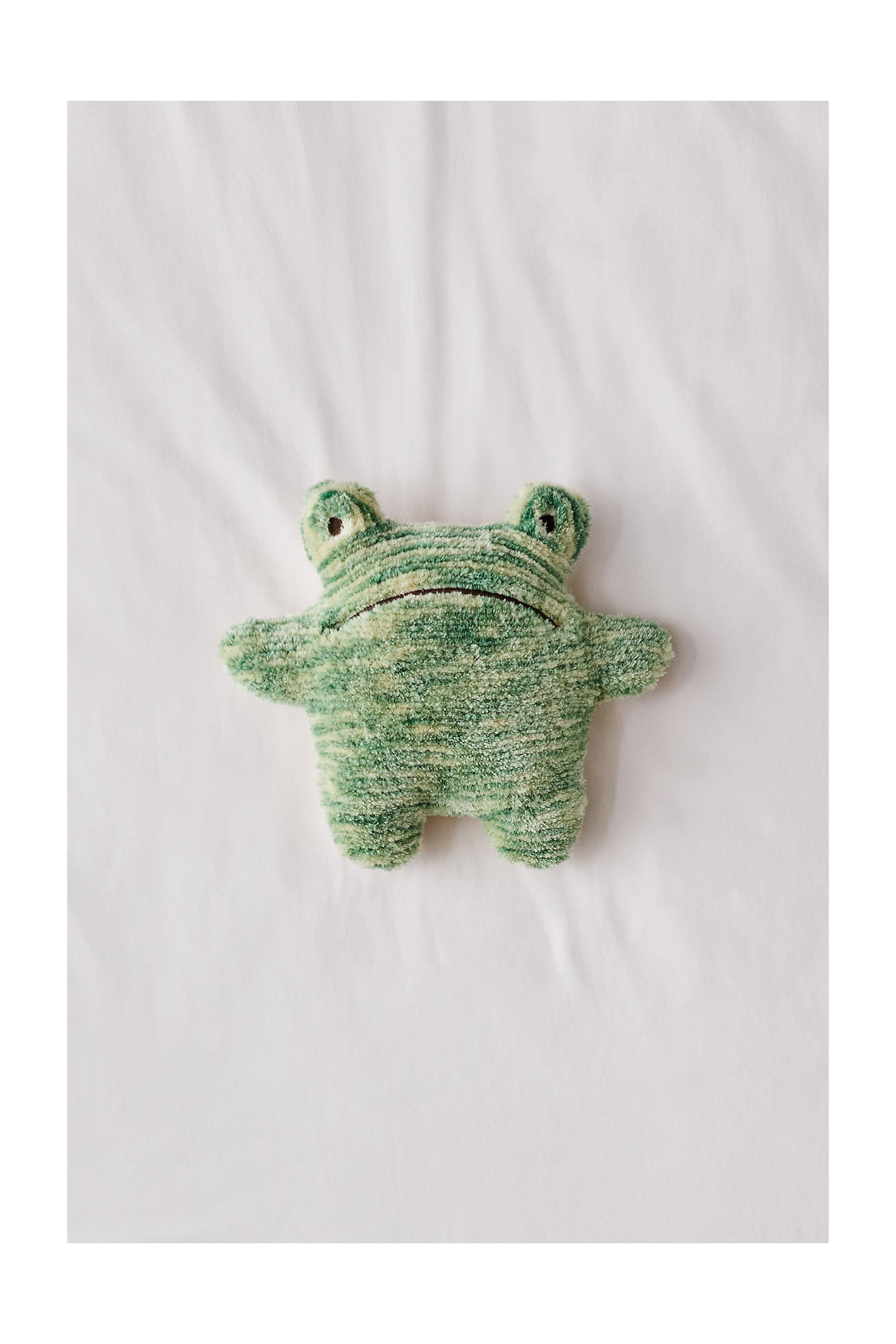 Green Grumpy Frog Cushion, GRN, large image number 1