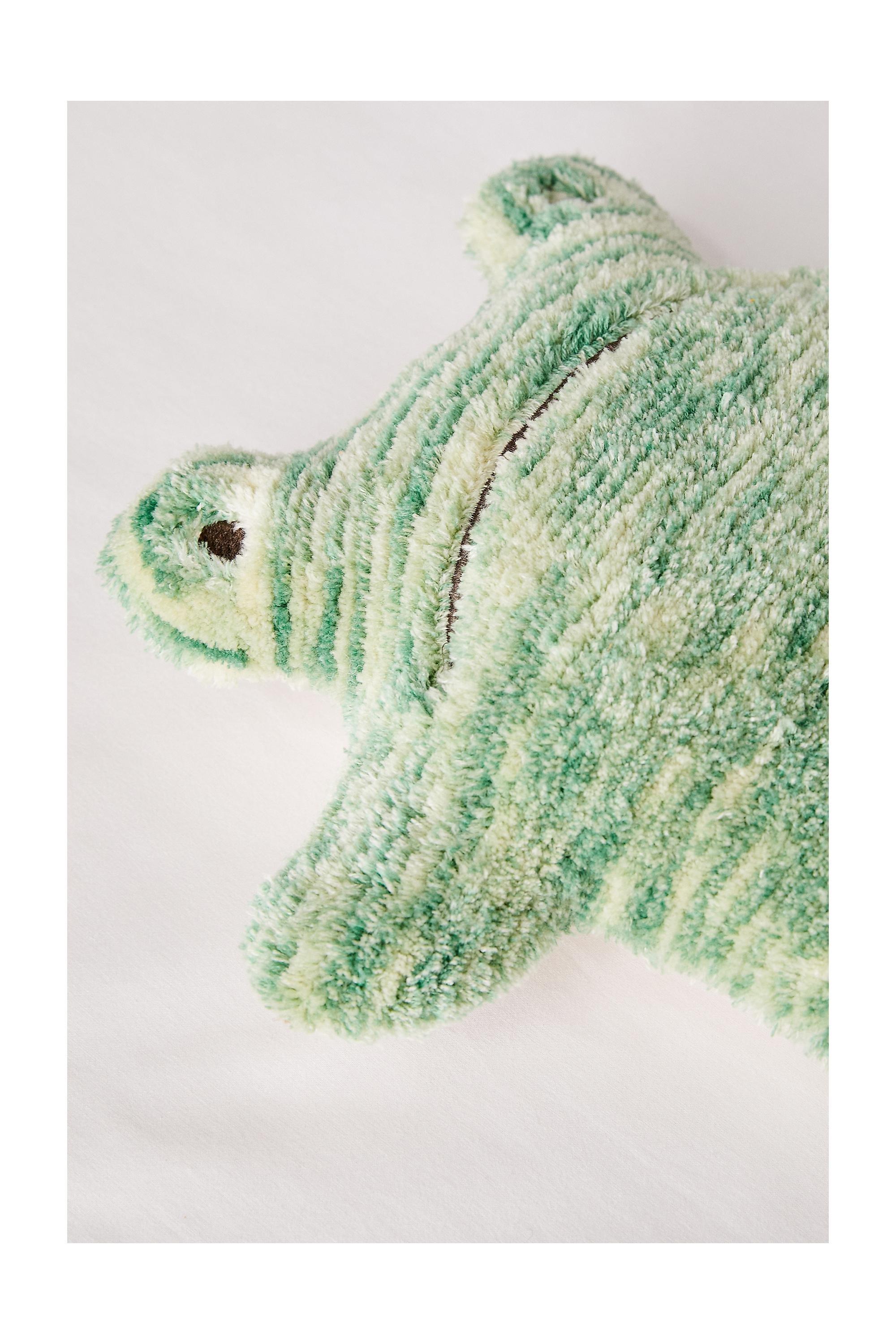 Green Grumpy Frog Cushion, GRN, large image number 2