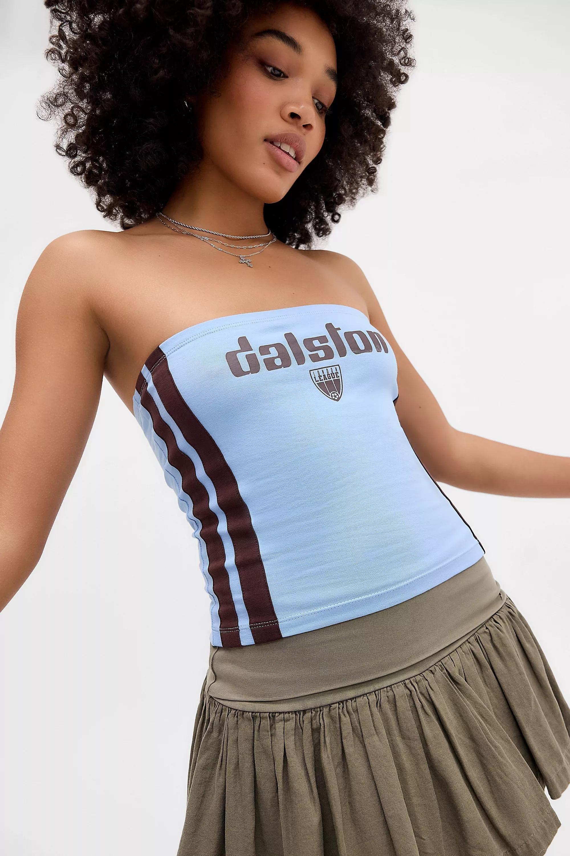 Blue Uo Printed Headband Top, BLUE, medium