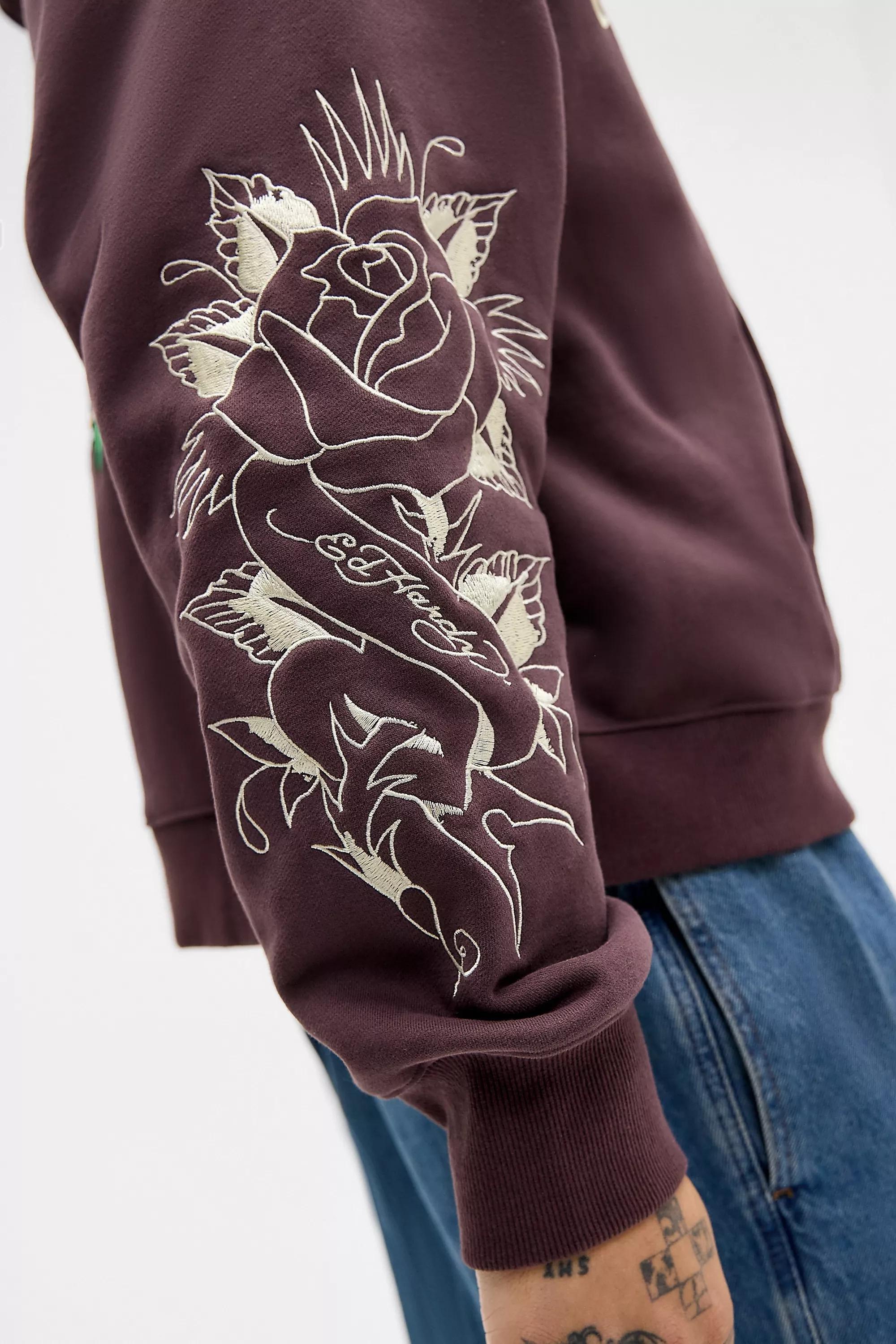 Brown Ed Hardy Uo Zip-Through Hoodie, BRN, large image number 3