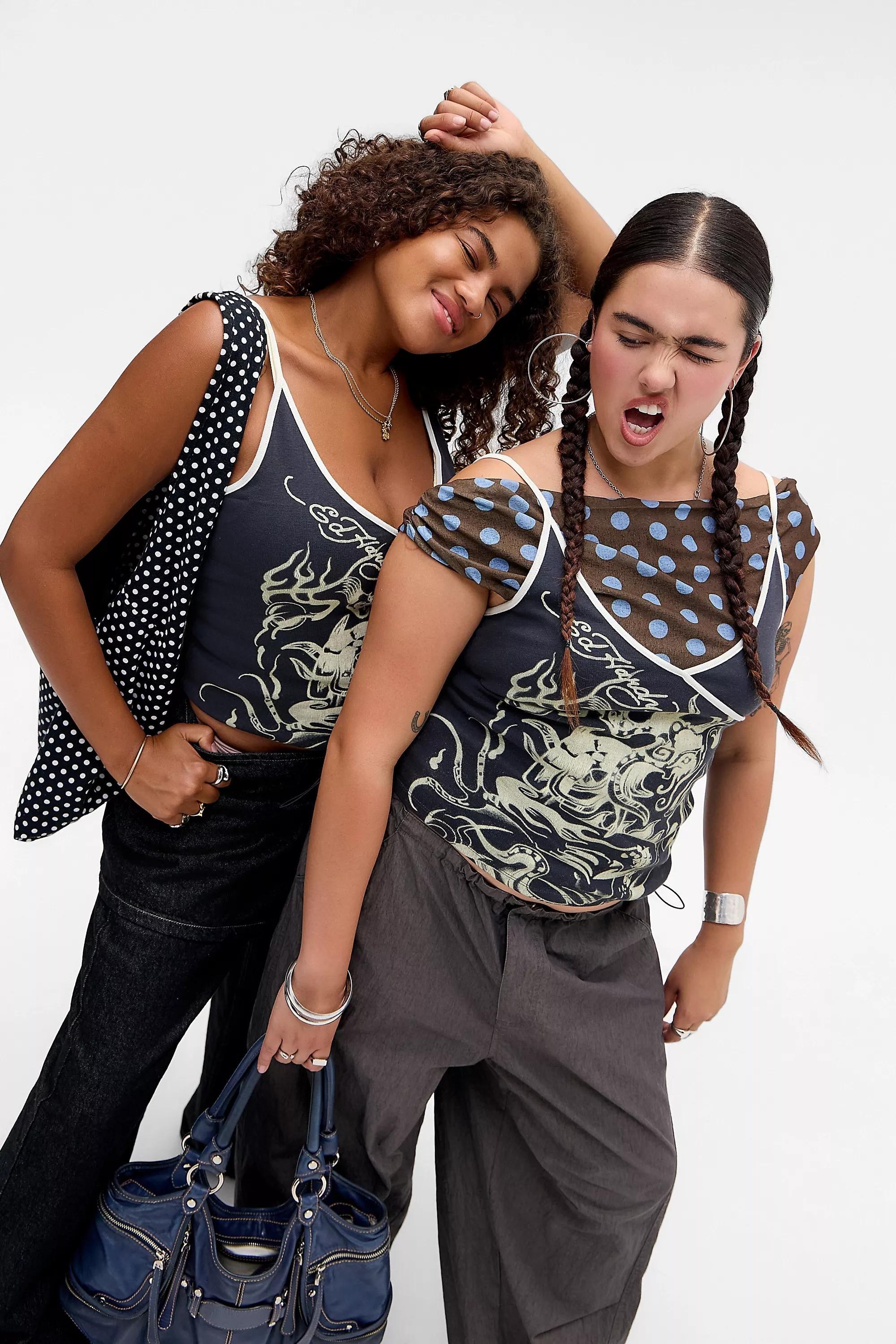 Navy Ed Hardy Snake Fire Tank Top, BLK, large image number 4