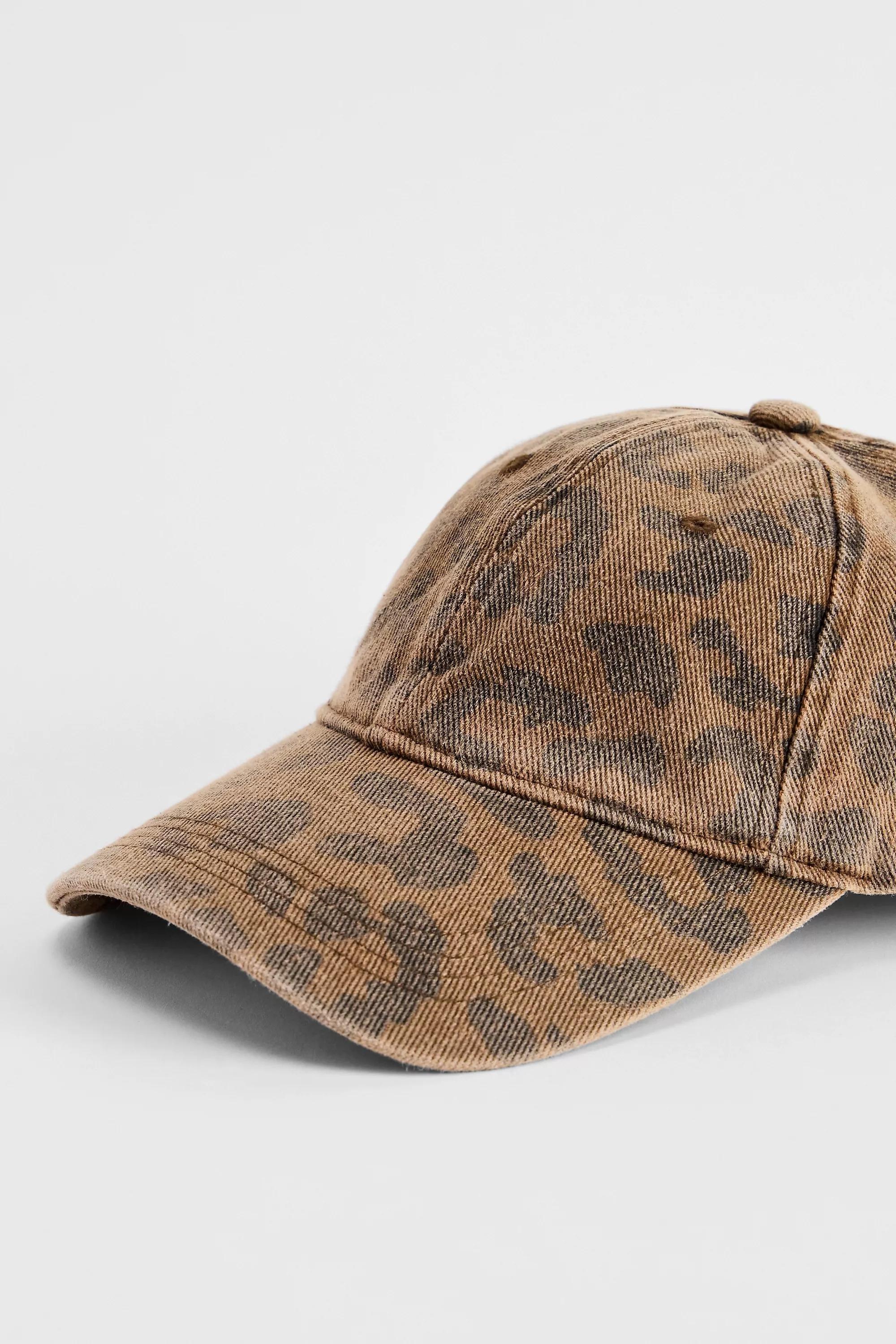 Brown Uo Leopard Patterned Cap, BRN, medium