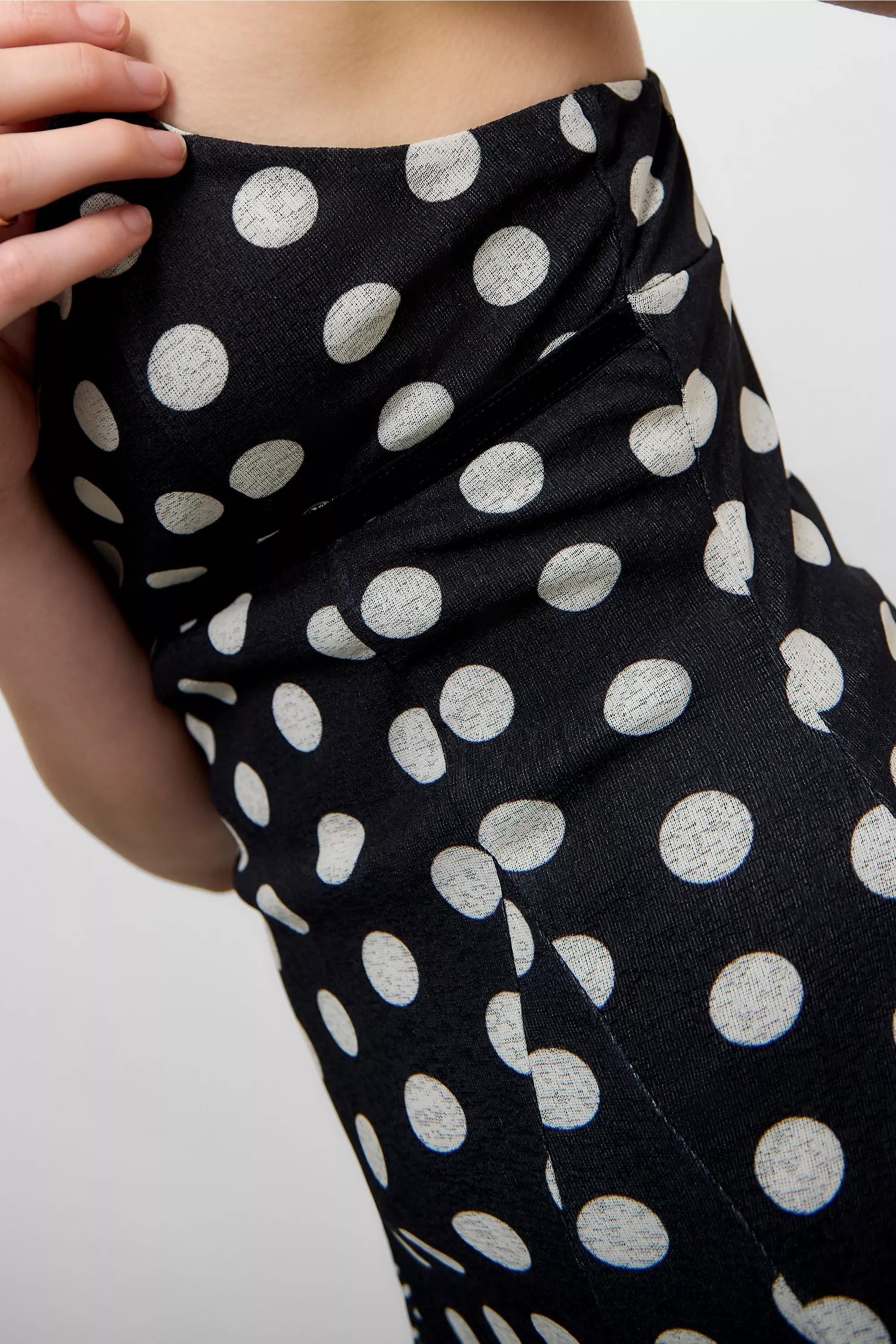 Black Uo Lena Polka Dot Godet Mini Dress, BLK MOTIF, large image number 4