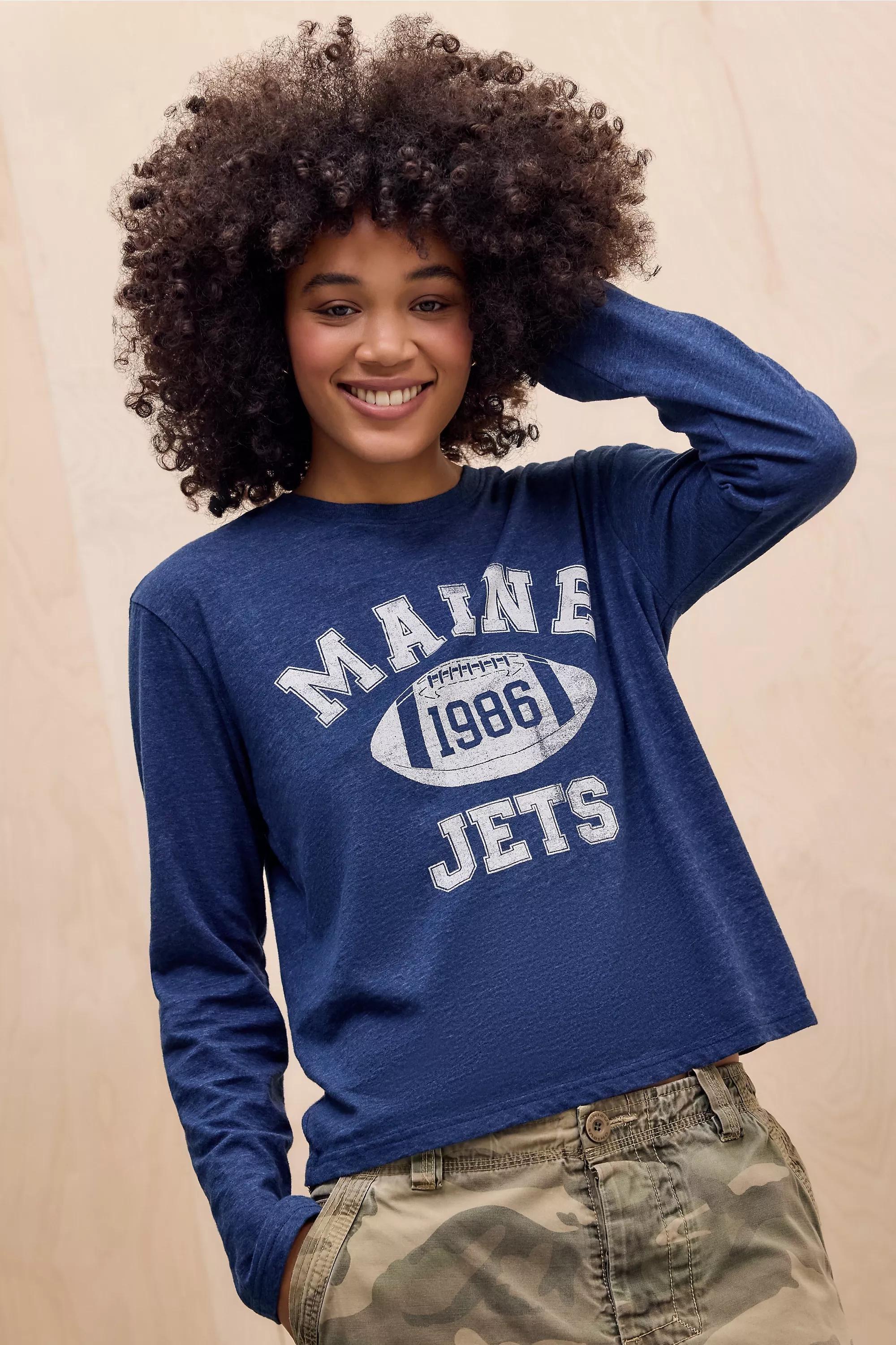 Navy Uo Maine Relaxed Long-Sleeve T-Shirt, NAVY, large image number 0