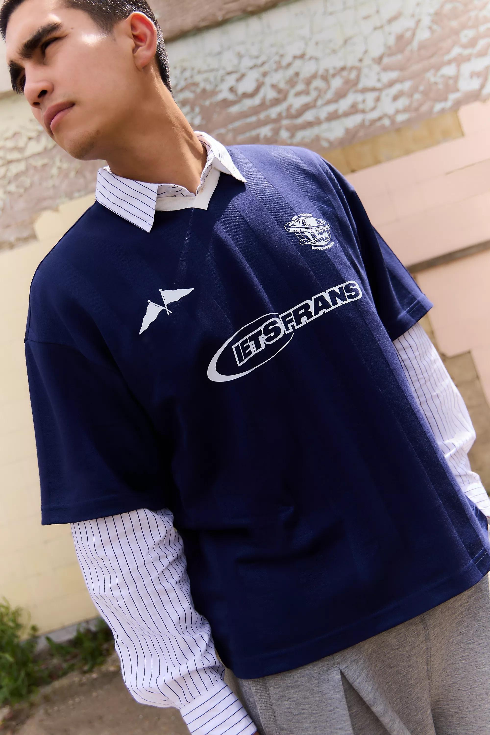 Navy Iets Frans... Short Sleeve Football T-Shirt, NAVY, large image number 0