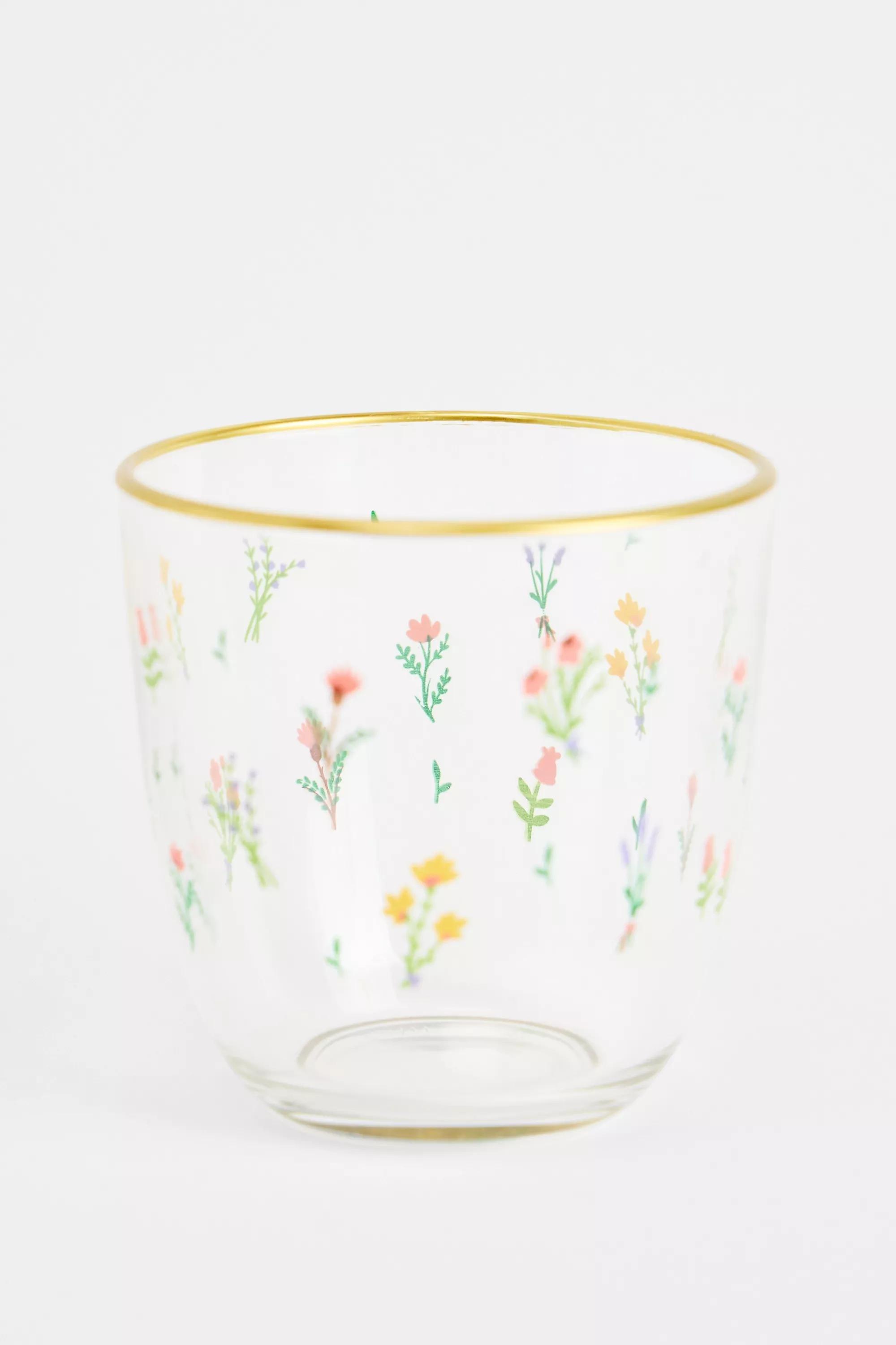Neutral Nora Floral Glass Tumbler, ASSORT, large image number 0