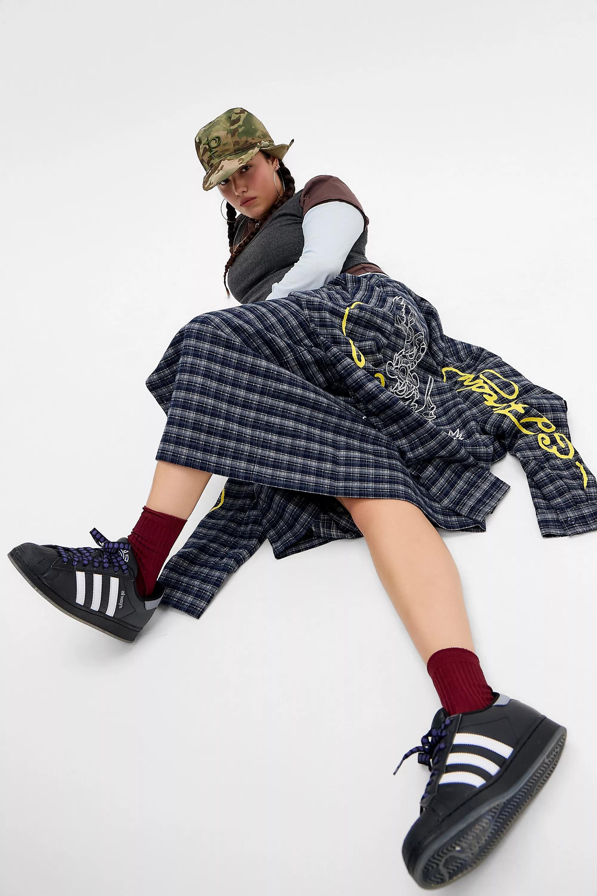 Navy Ed Hardy Uo Exclusive Blue Check Sword Shirt, NAVY, large image number 5