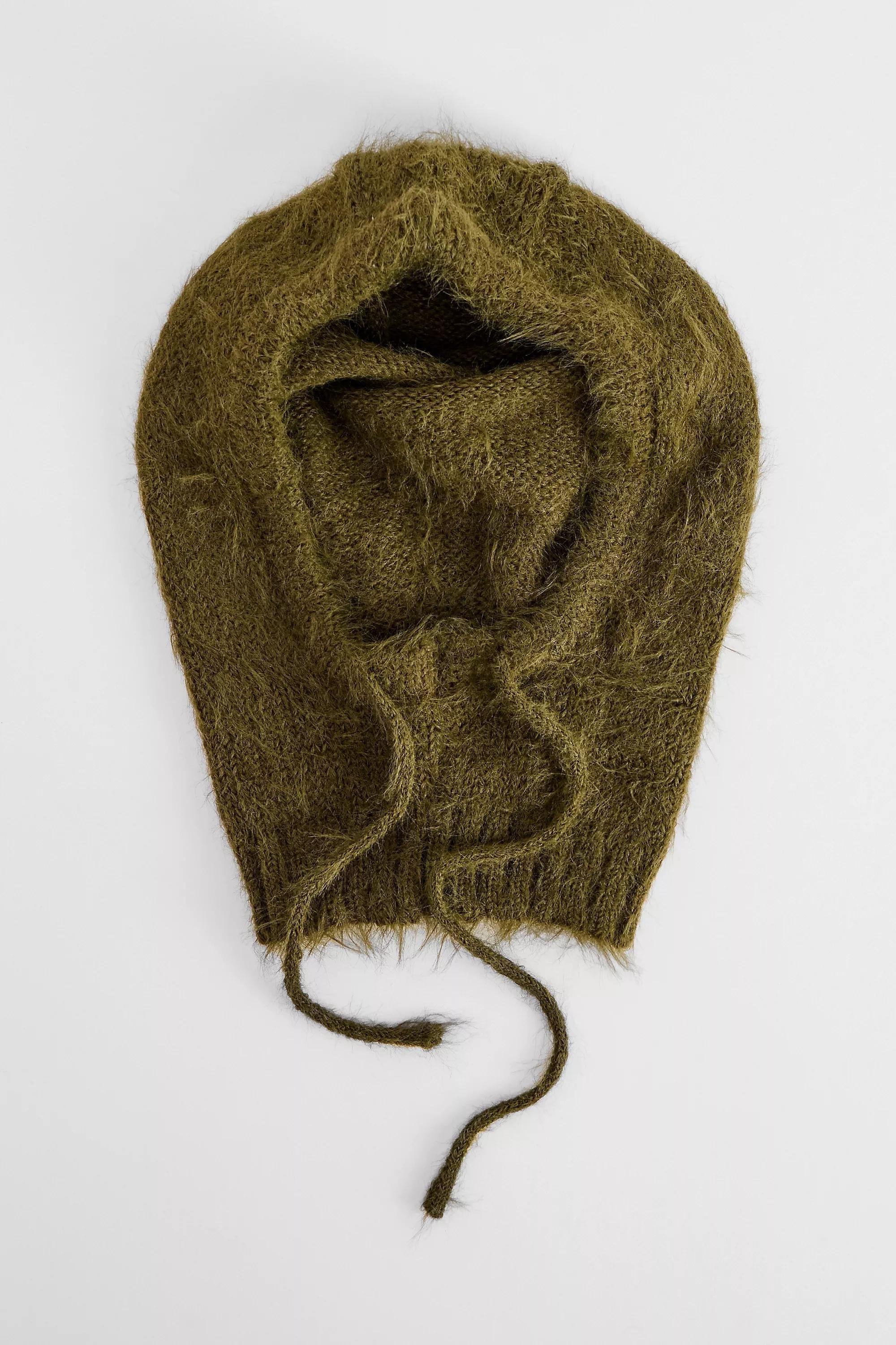 KHAKI UO Khaki Fluffy Hood, KHAKI, large image number 0